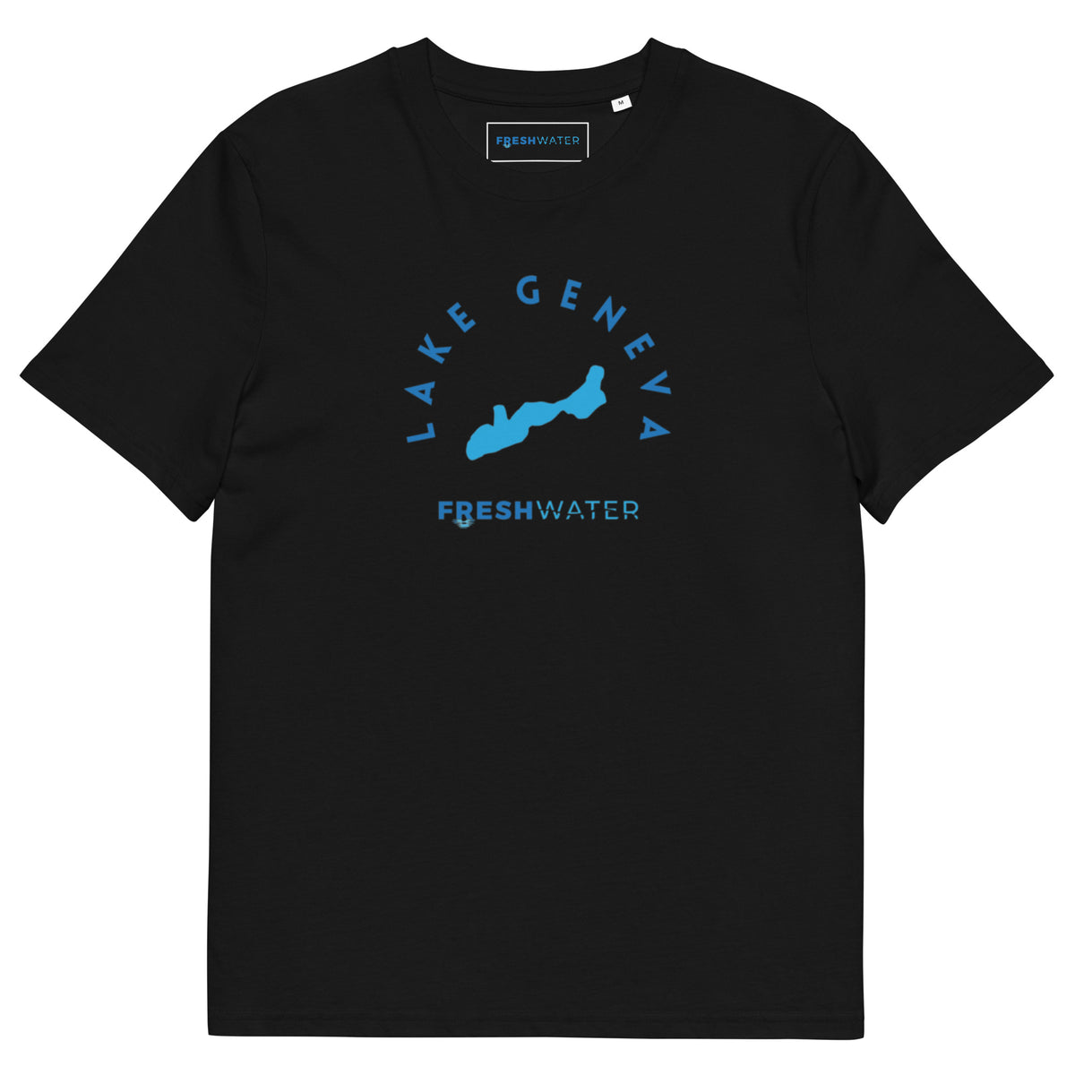 Lake Geneva Freshwater Blue Unisex organic cotton t-shirt
