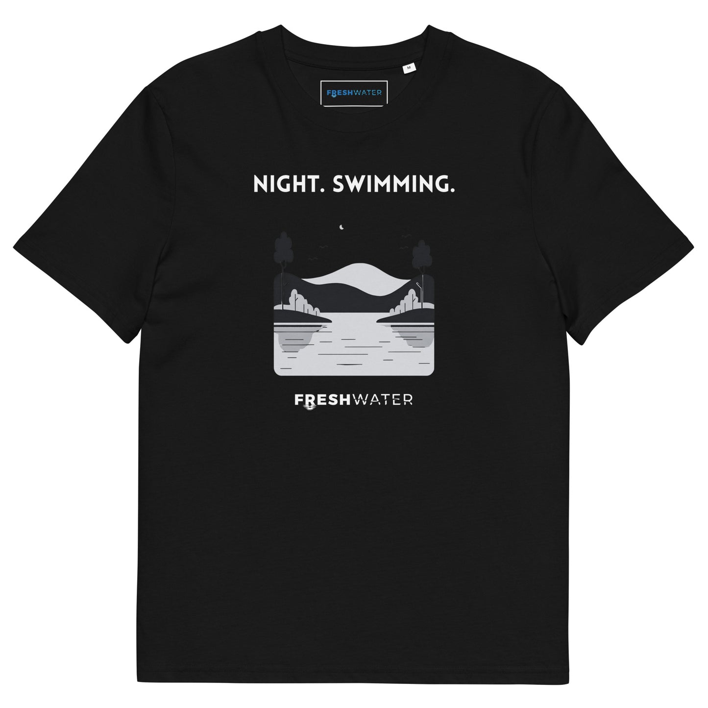 Freshwater Mono Night Swimming Unisex organic cotton t-shirt