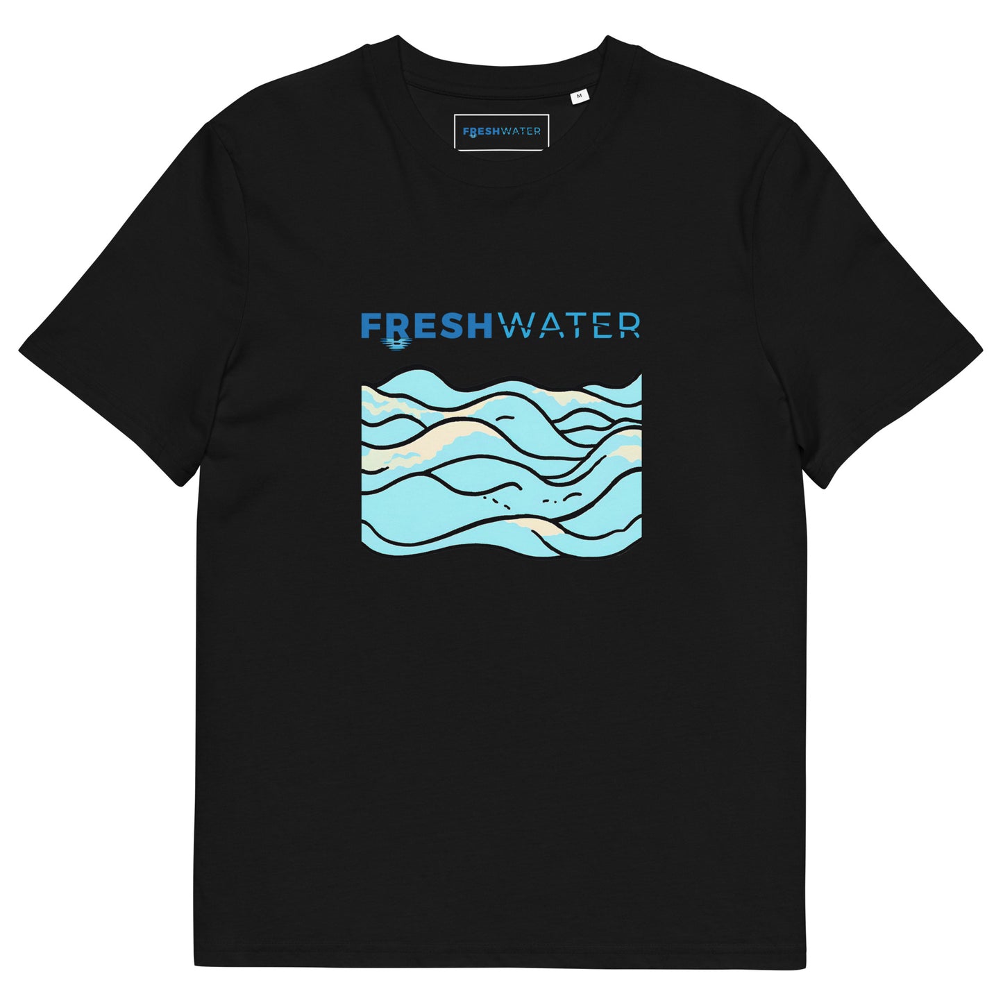 Freshwater Waves Blue Unisex organic cotton t-shirt