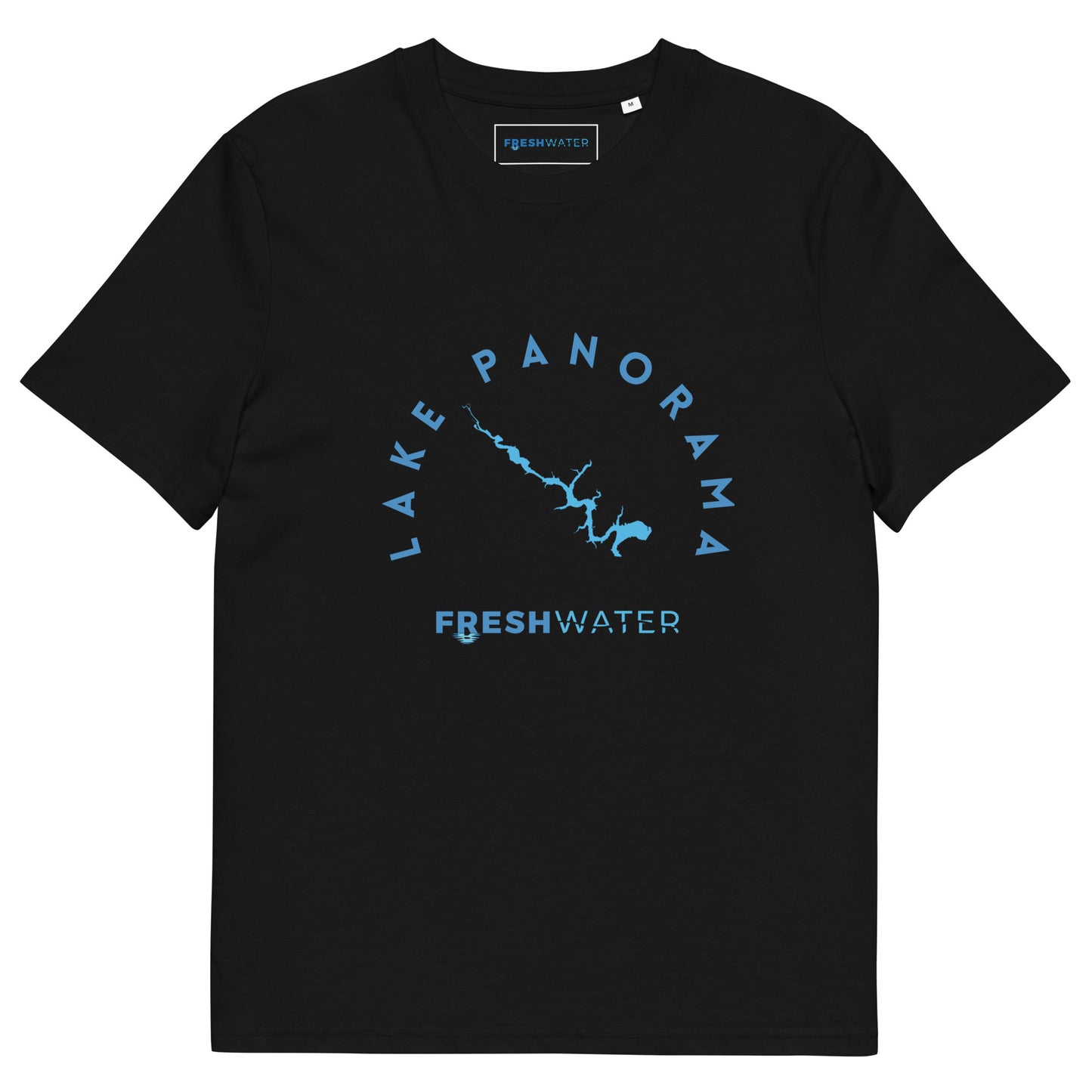 Lake Panorama Freshwater Blue Unisex organic cotton t-shirt