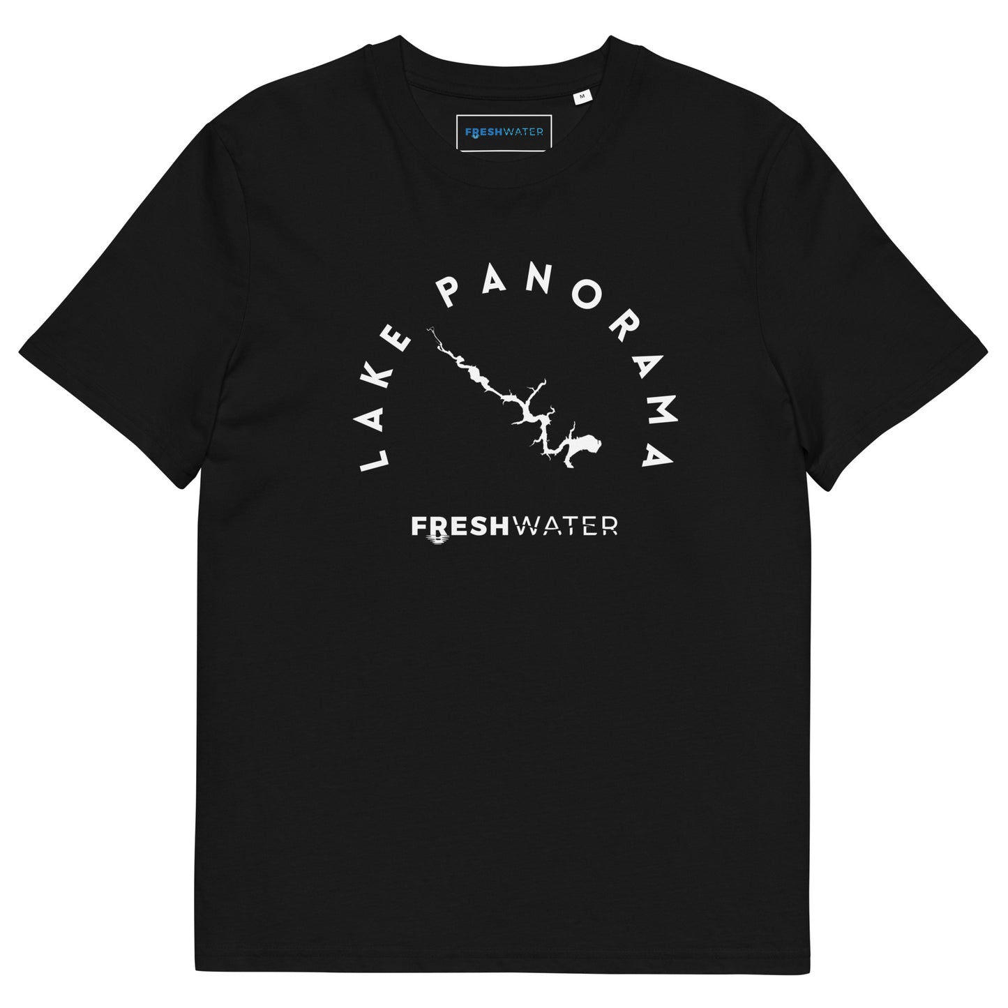 Lake Panorama Freshwater BW Unisex organic cotton t-shirt