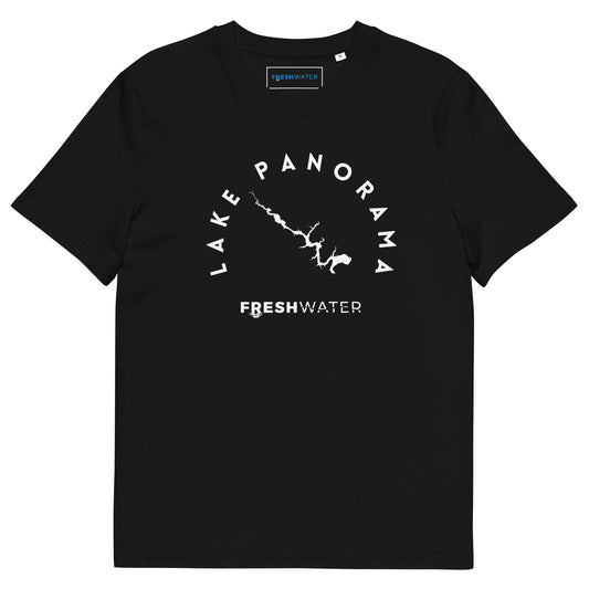Lake Panorama Freshwater BW Unisex organic cotton t-shirt
