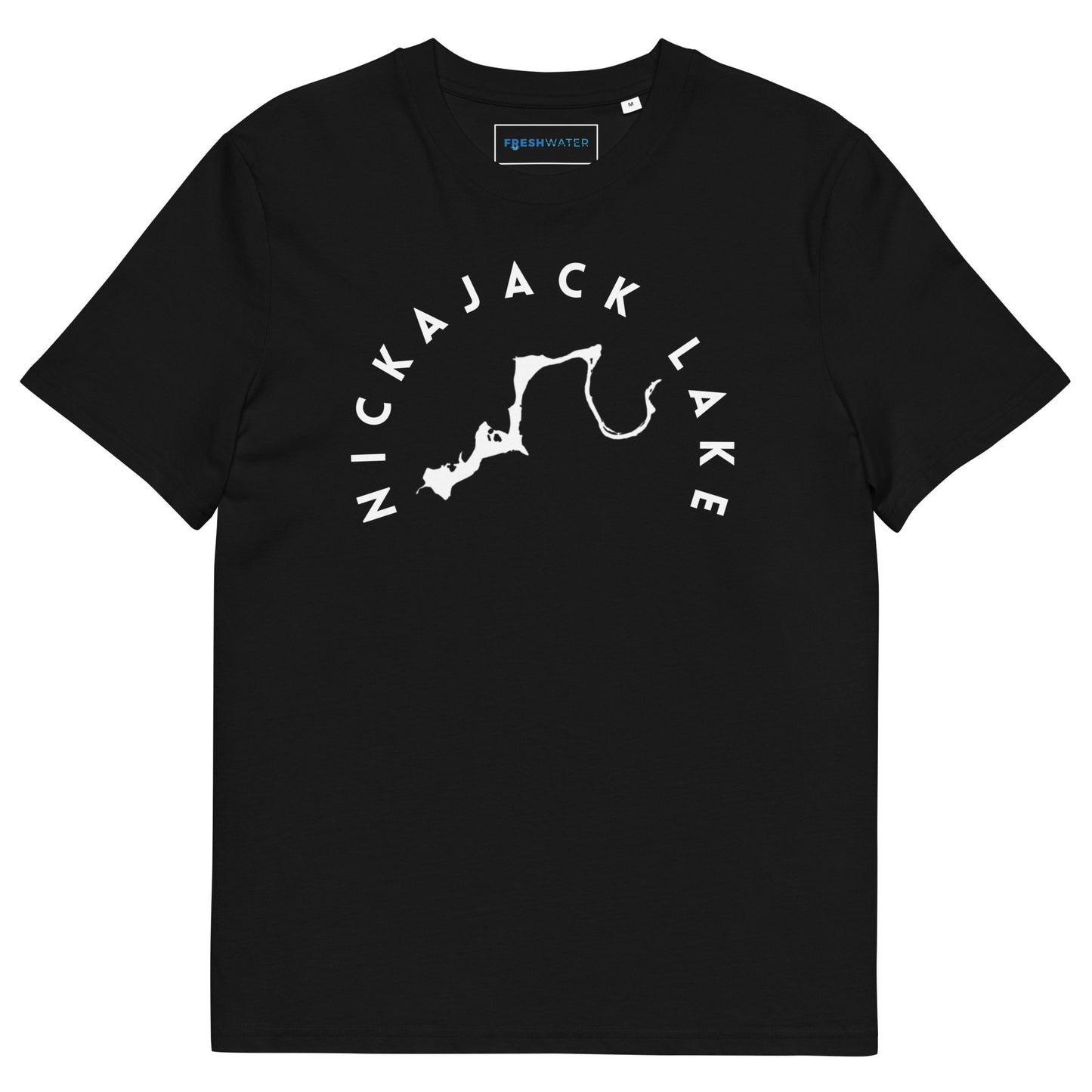 NIckajack Lake Tennessee Freshwater BW Unisex organic cotton t-shirt