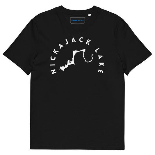 NIckajack Lake Tennessee Freshwater BW Unisex organic cotton t-shirt