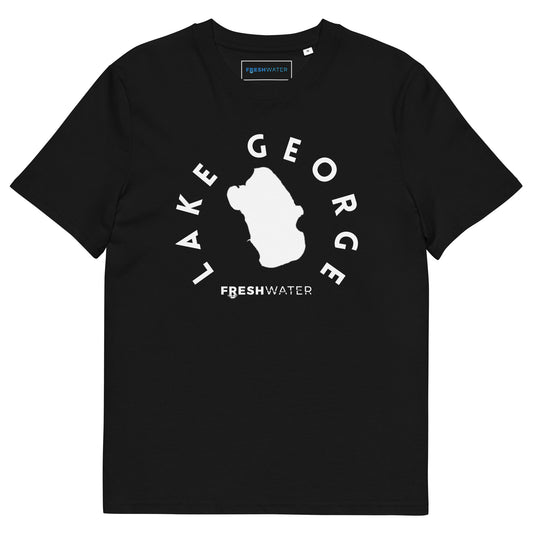 Lake George Florida Freshwater BW Unisex organic cotton t-shirt