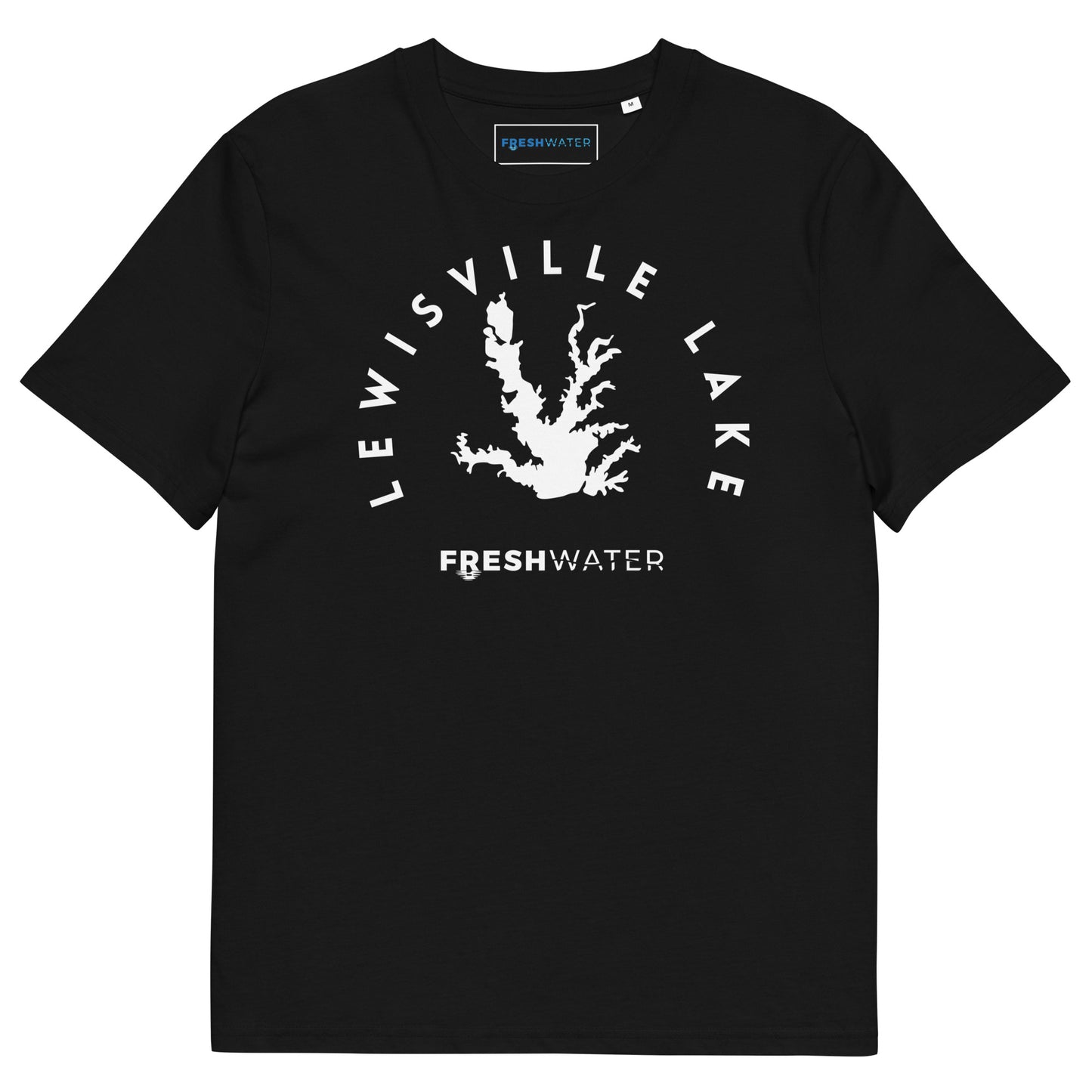 Lewisville Lake Texas Freshwater BW Unisex organic cotton t-shirt