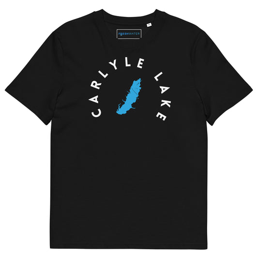 Carlyle Lake Illinois Freshwater BW Unisex organic cotton t-shirt