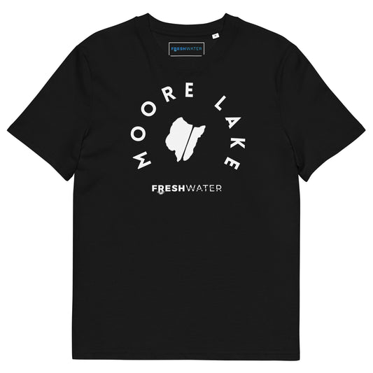 Moore Lake Minnesota Freshwater BW Unisex organic cotton t-shirt