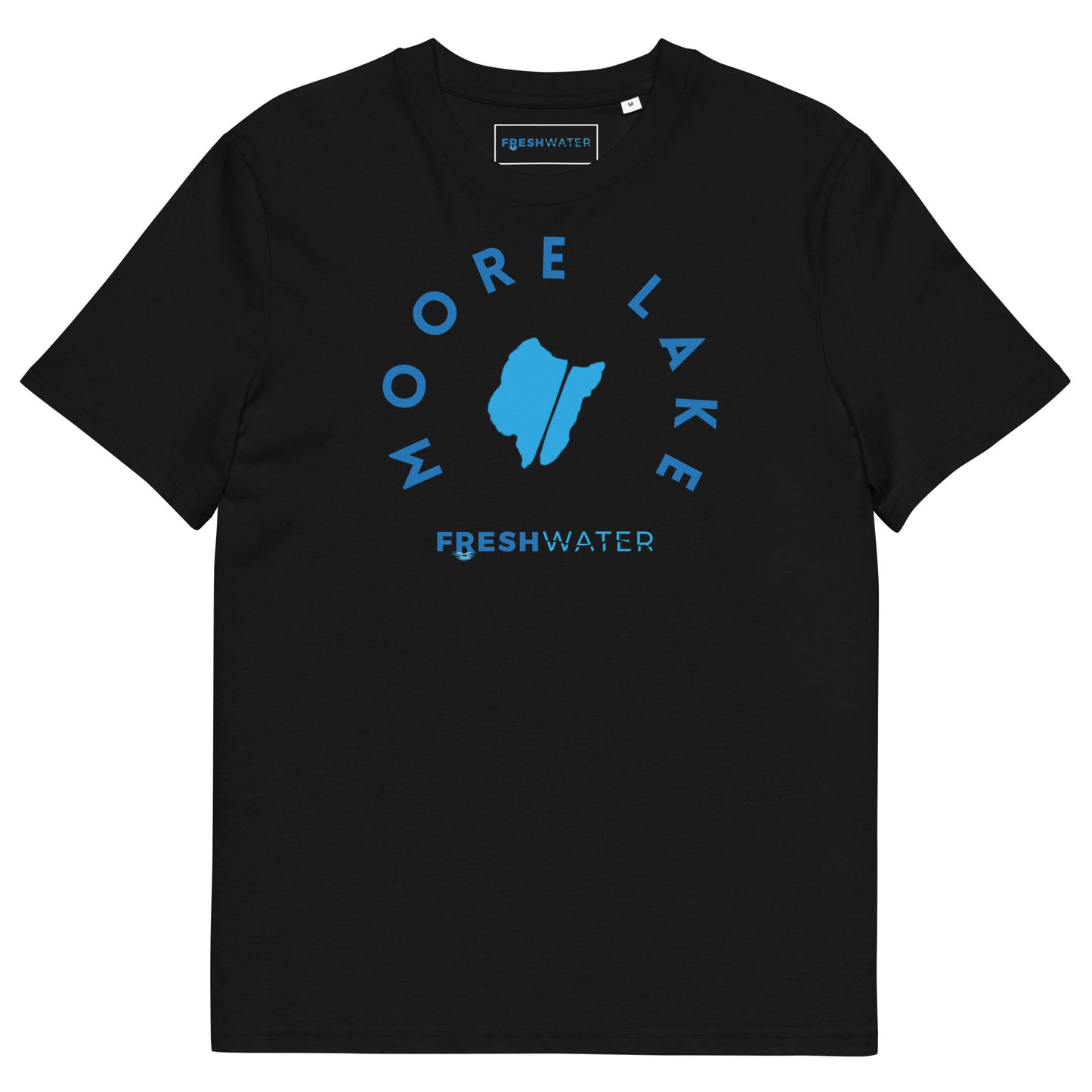 Moore Lake Minnesota Freshwater Blue Unisex organic cotton t-shirt