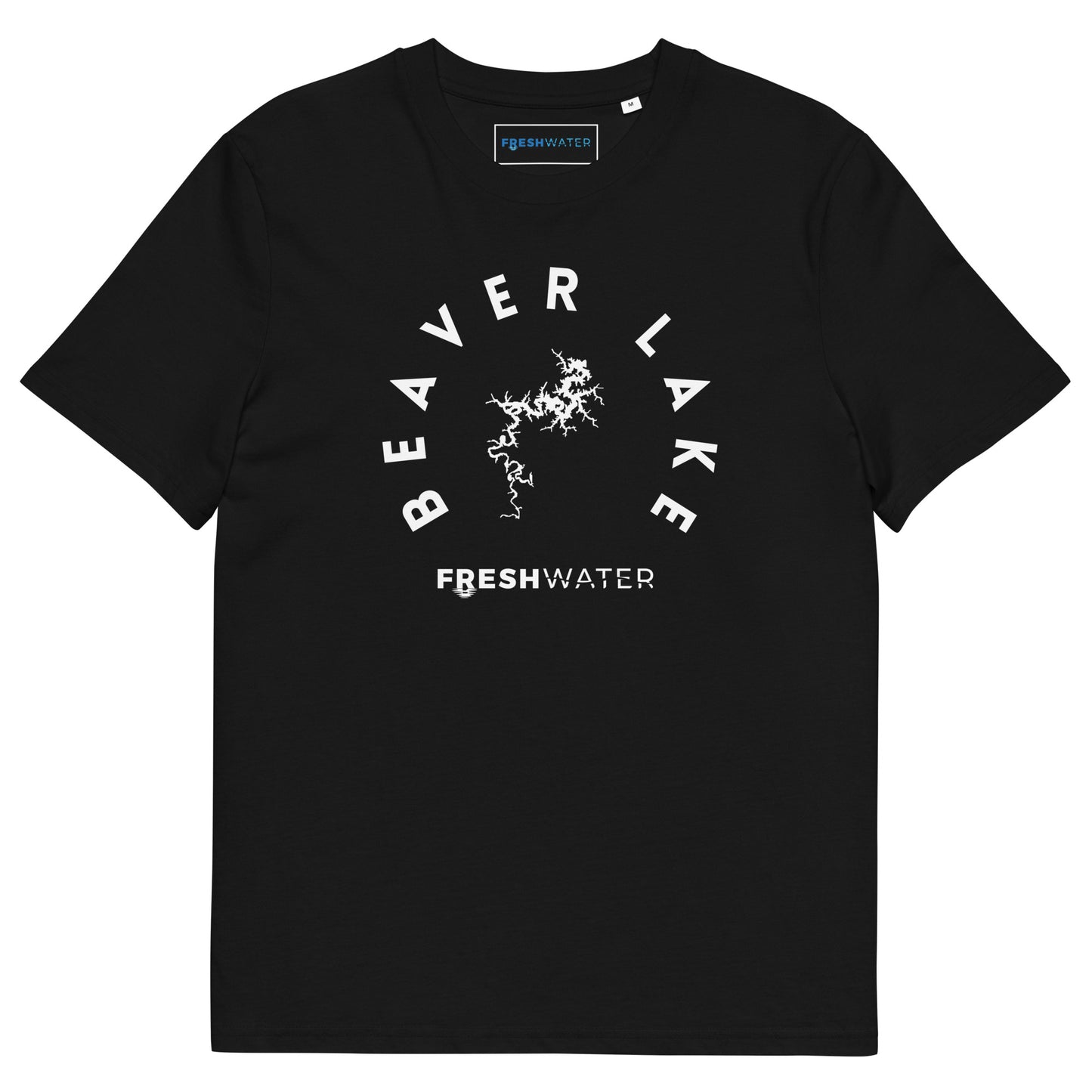 Beaver Lake Arkansas Freshwater BW Unisex organic cotton t-shirt
