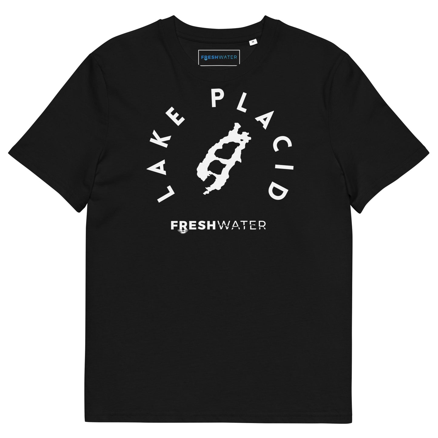 Lake Placid New York Freshwater BW Unisex organic cotton t-shirt