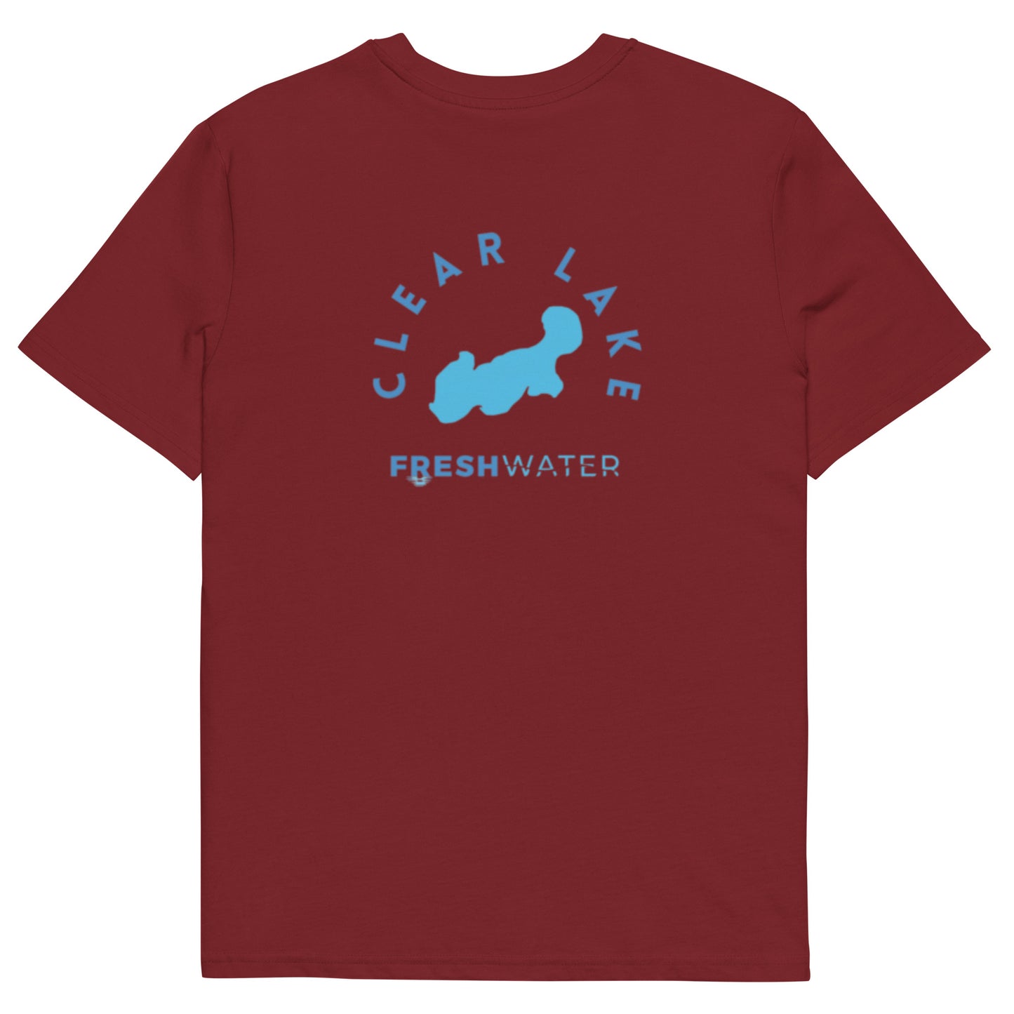 Clear Lake Iowa Freshwater Blue Unisex organic cotton t-shirt