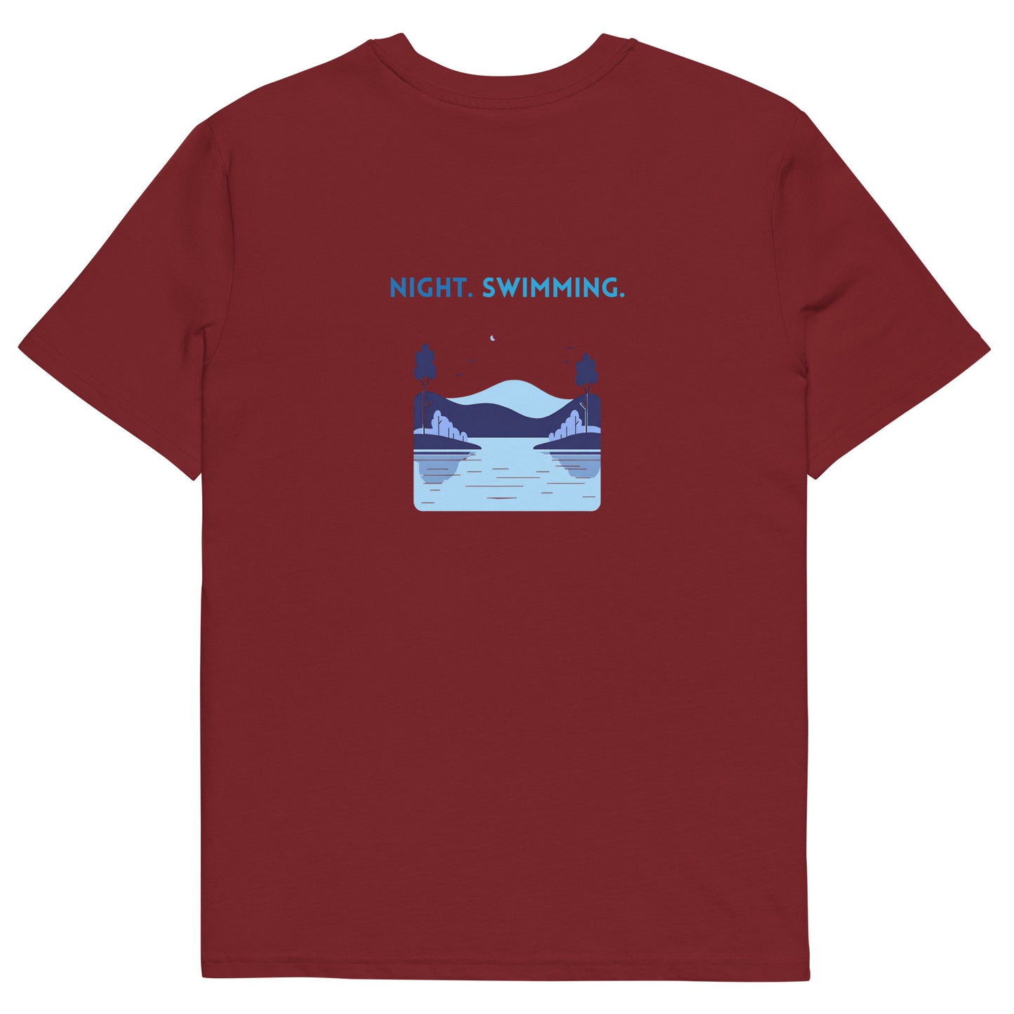 Freshwater Night Swimming Blue Unisex organic cotton t-shirt