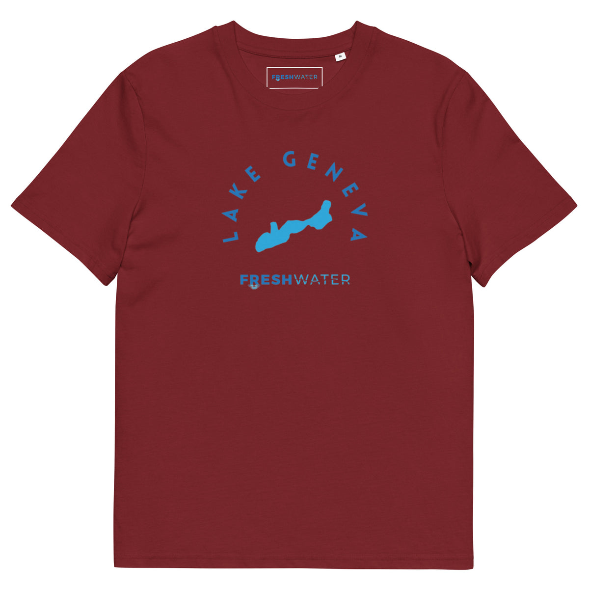 Lake Geneva Freshwater Blue Unisex organic cotton t-shirt