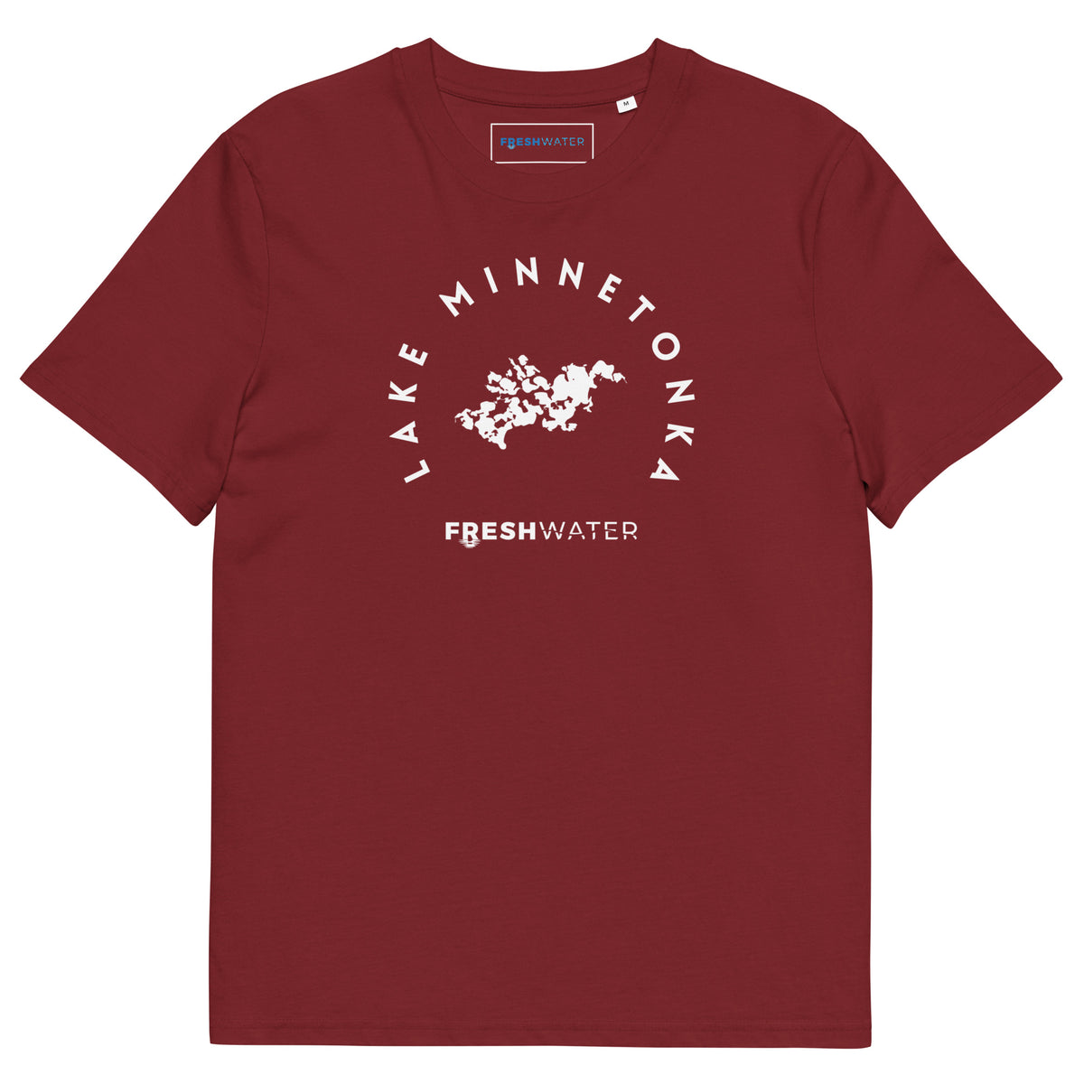 Lake Minnetonka Freshwater Black/White Unisex organic cotton t-shirt