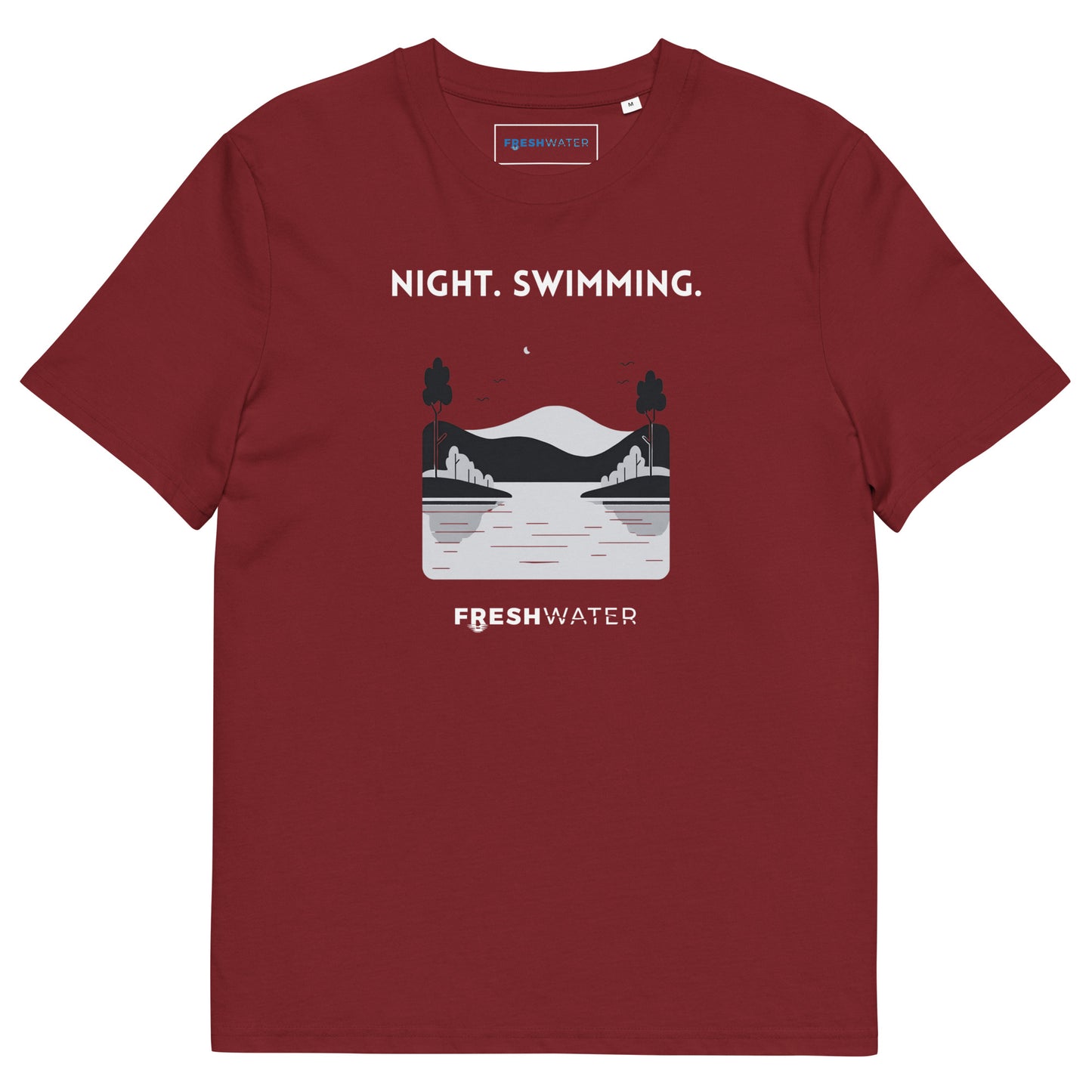 Freshwater Mono Night Swimming Unisex organic cotton t-shirt
