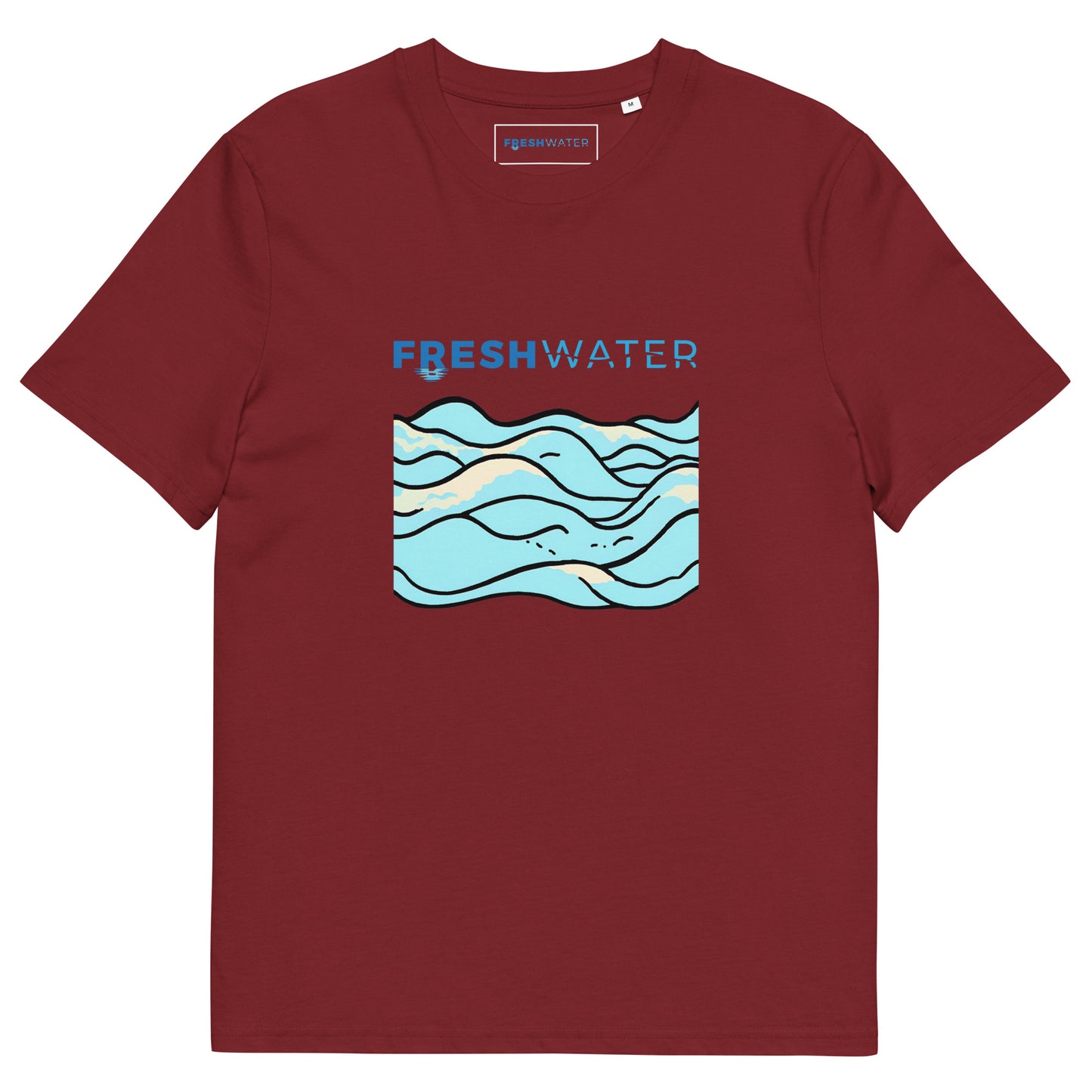 Freshwater Waves Blue Unisex organic cotton t-shirt