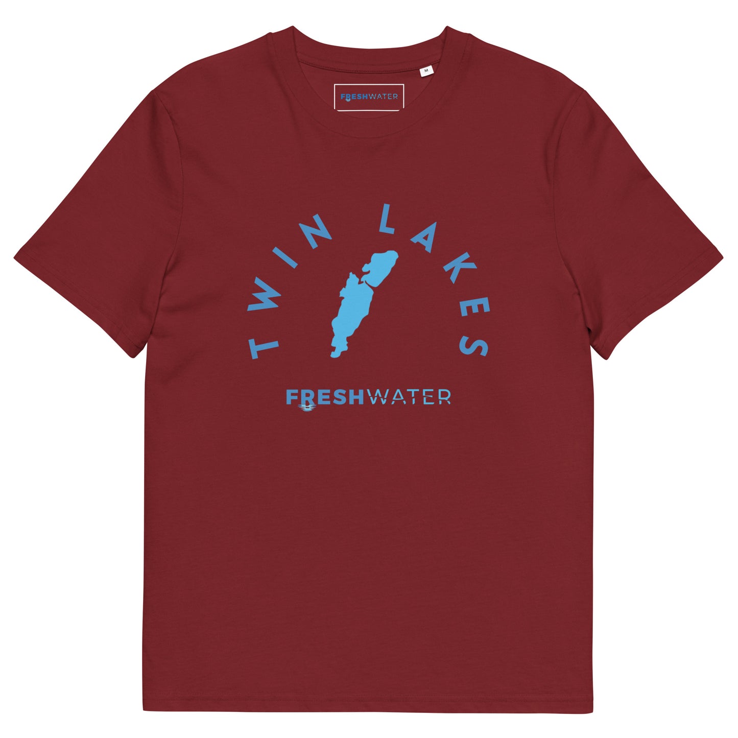 Twin Lakes Wisconsin Freshwater Blue Unisex organic cotton t-shirt
