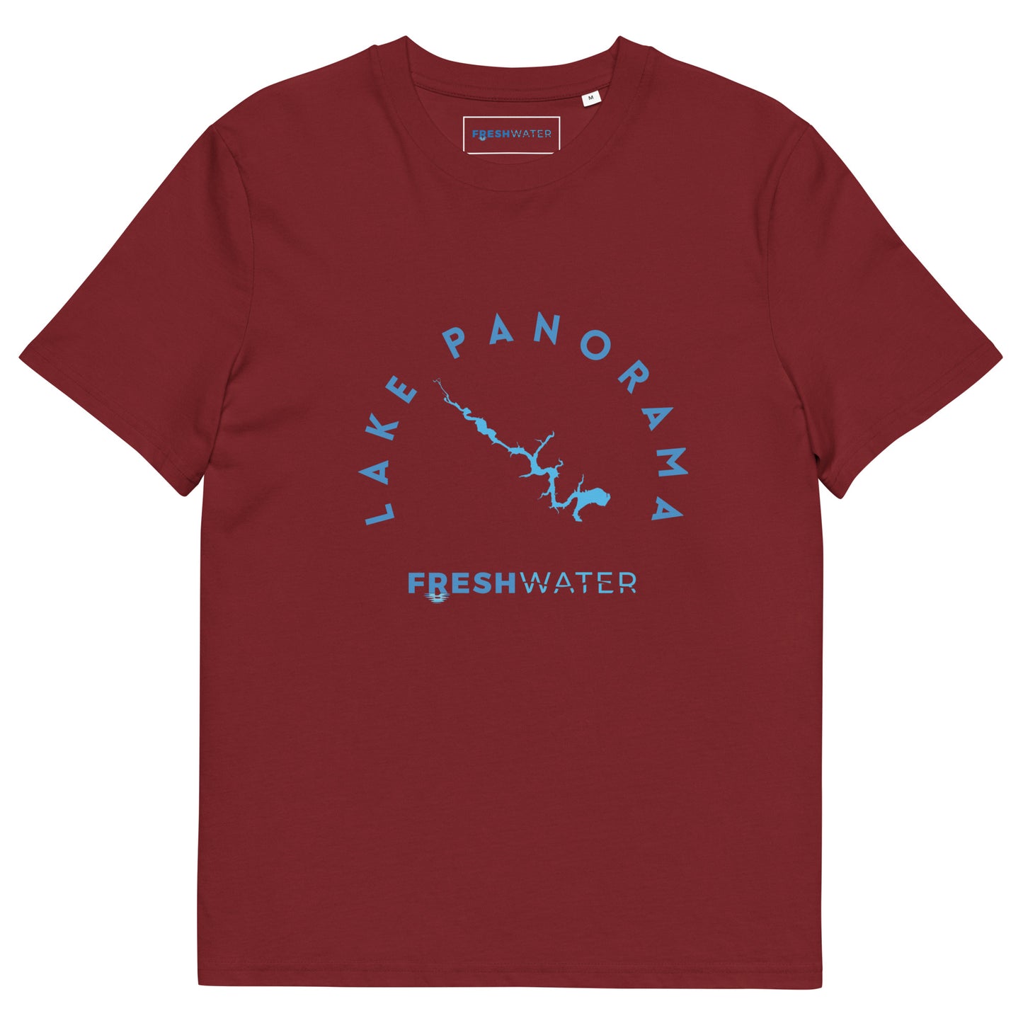 Lake Panorama Freshwater Blue Unisex organic cotton t-shirt