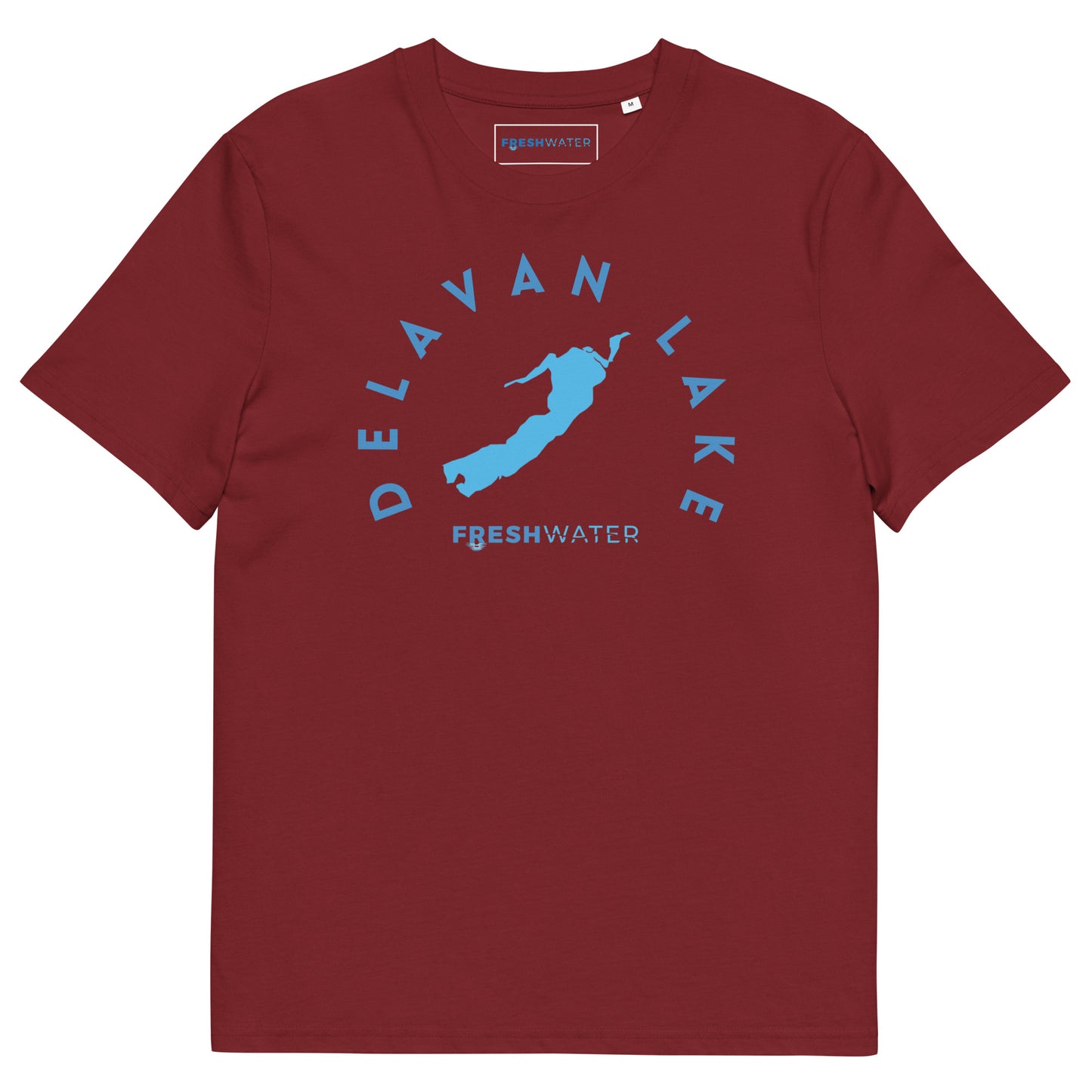 Delavan Lake Freshwater Blue Unisex organic cotton t-shirt