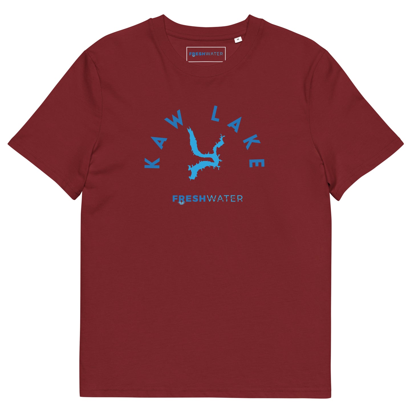 Kaw Lake Oklahoma Freshwater Blue Unisex organic cotton t-shirt