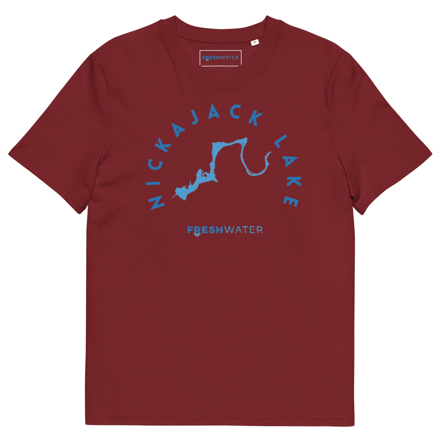 Nickajack Lake Tennessee Freshwater Blue Unisex organic cotton t-shirt