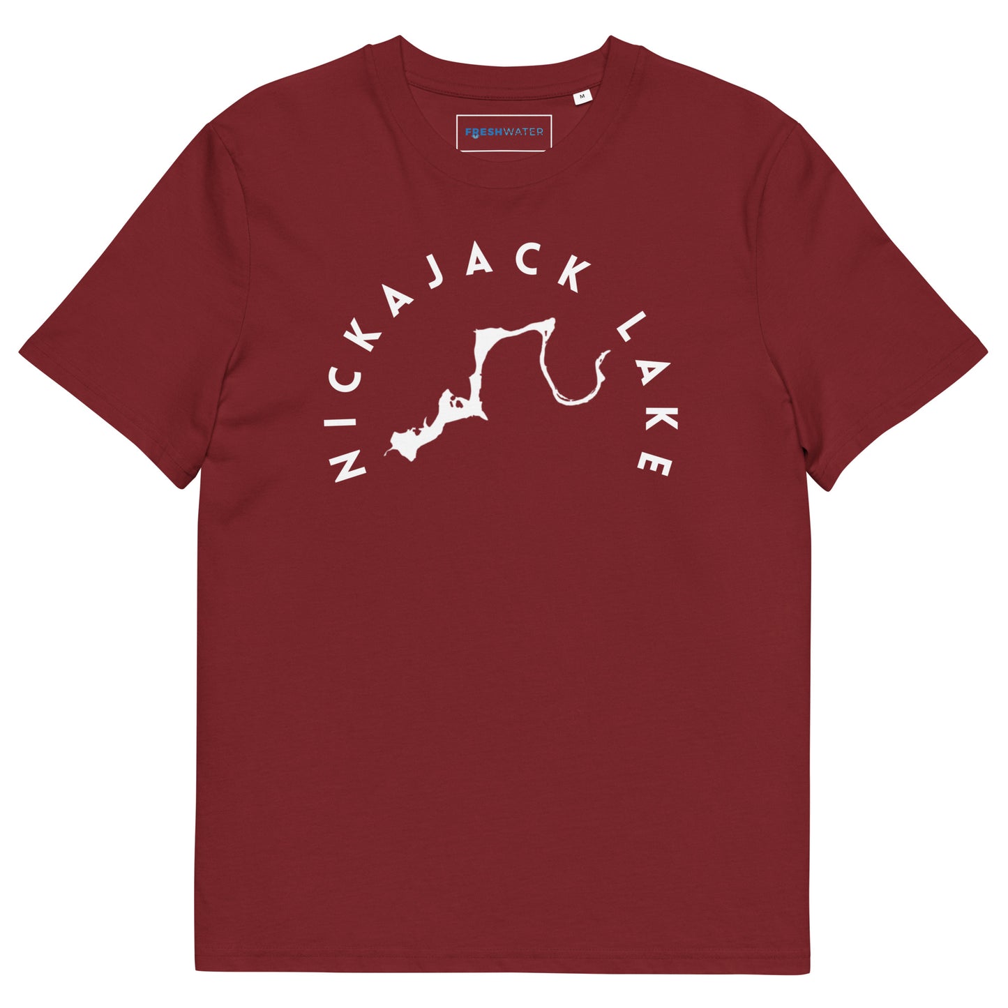 NIckajack Lake Tennessee Freshwater BW Unisex organic cotton t-shirt