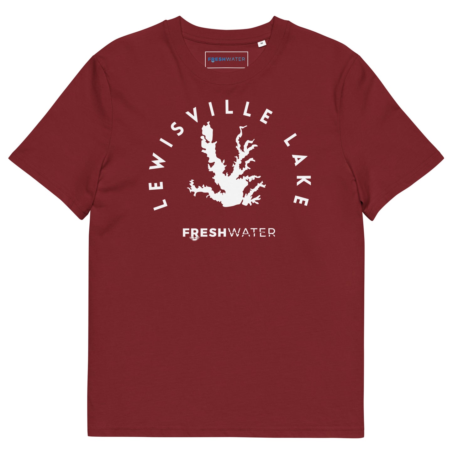 Lewisville Lake Texas Freshwater BW Unisex organic cotton t-shirt