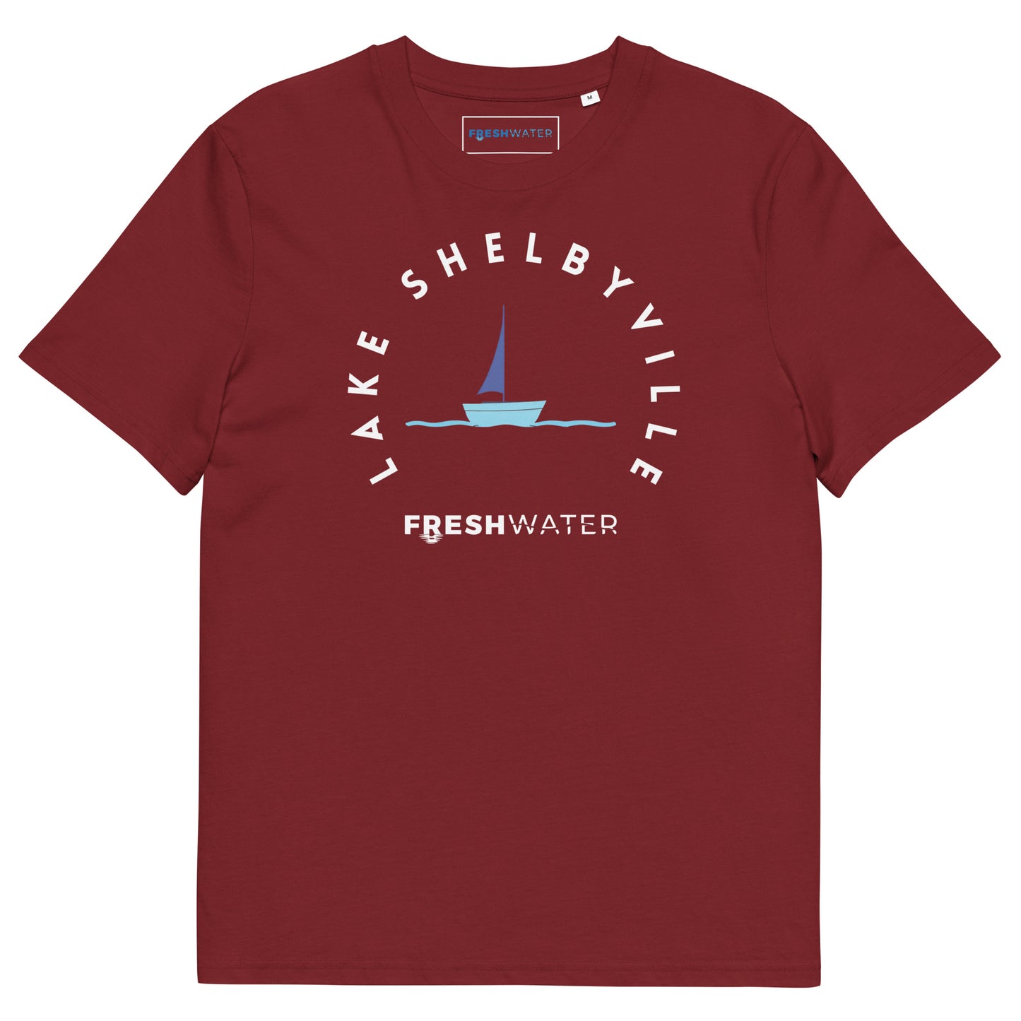 Lake Shelbyville Illinois Freshwater Sailing Unisex organic cotton t-shirt