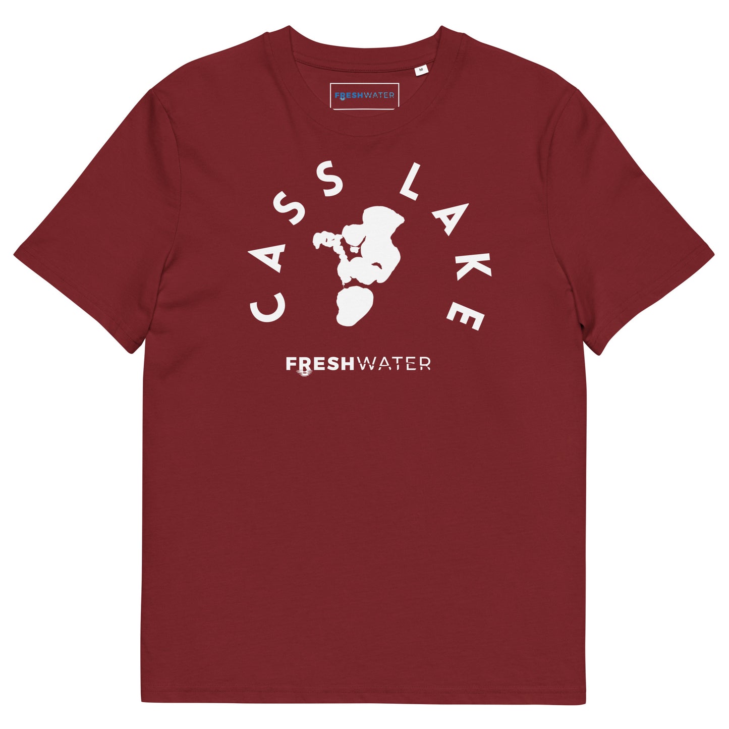 Cass Lake Minnesota Freshwater BW Unisex organic cotton t-shirt