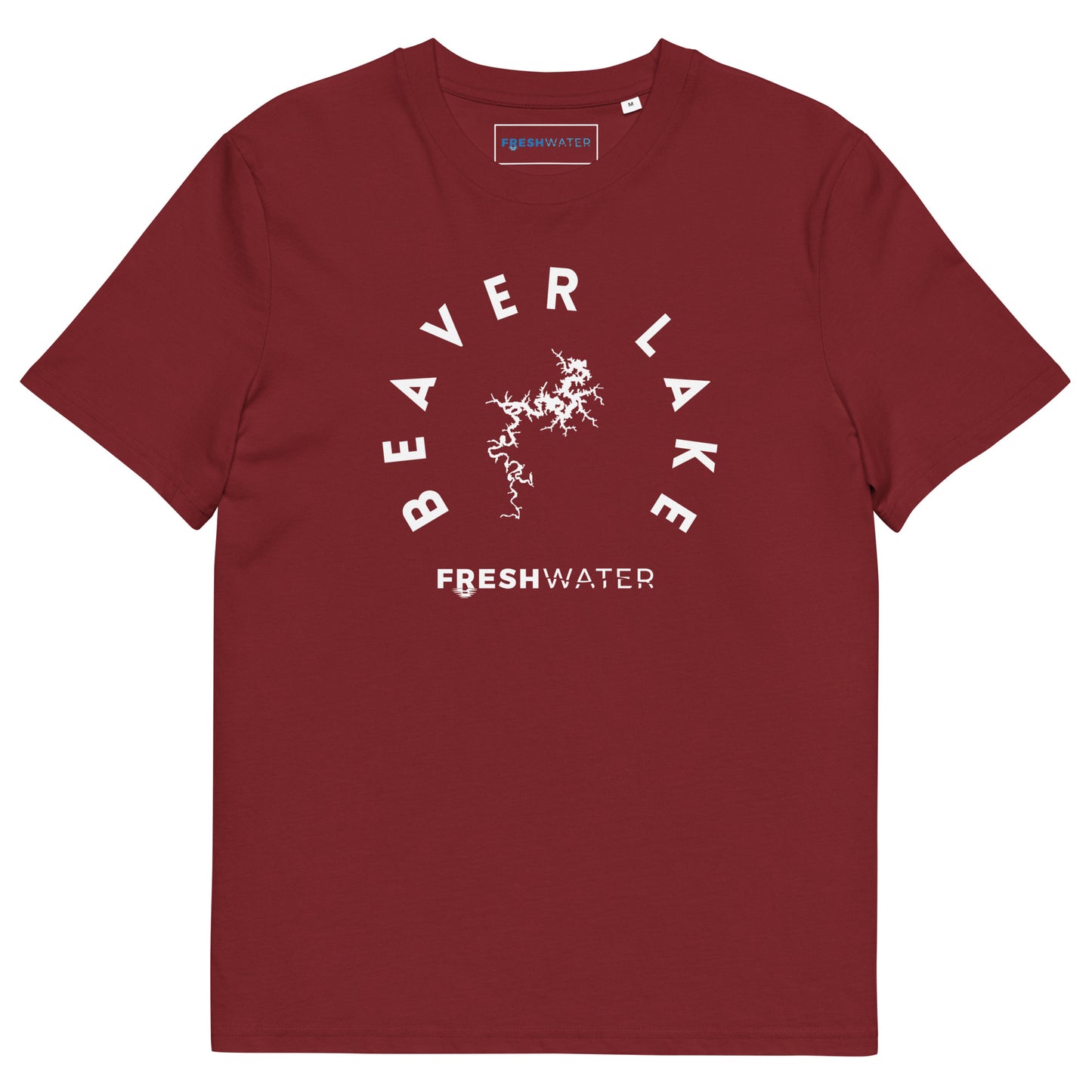 Beaver Lake Arkansas Freshwater BW Unisex organic cotton t-shirt