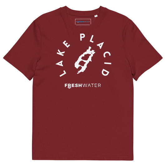 Lake Placid New York Freshwater BW Unisex organic cotton t-shirt