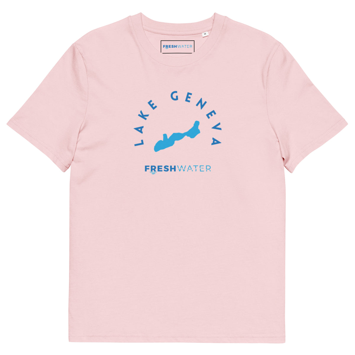 Lake Geneva Freshwater Blue Unisex organic cotton t-shirt