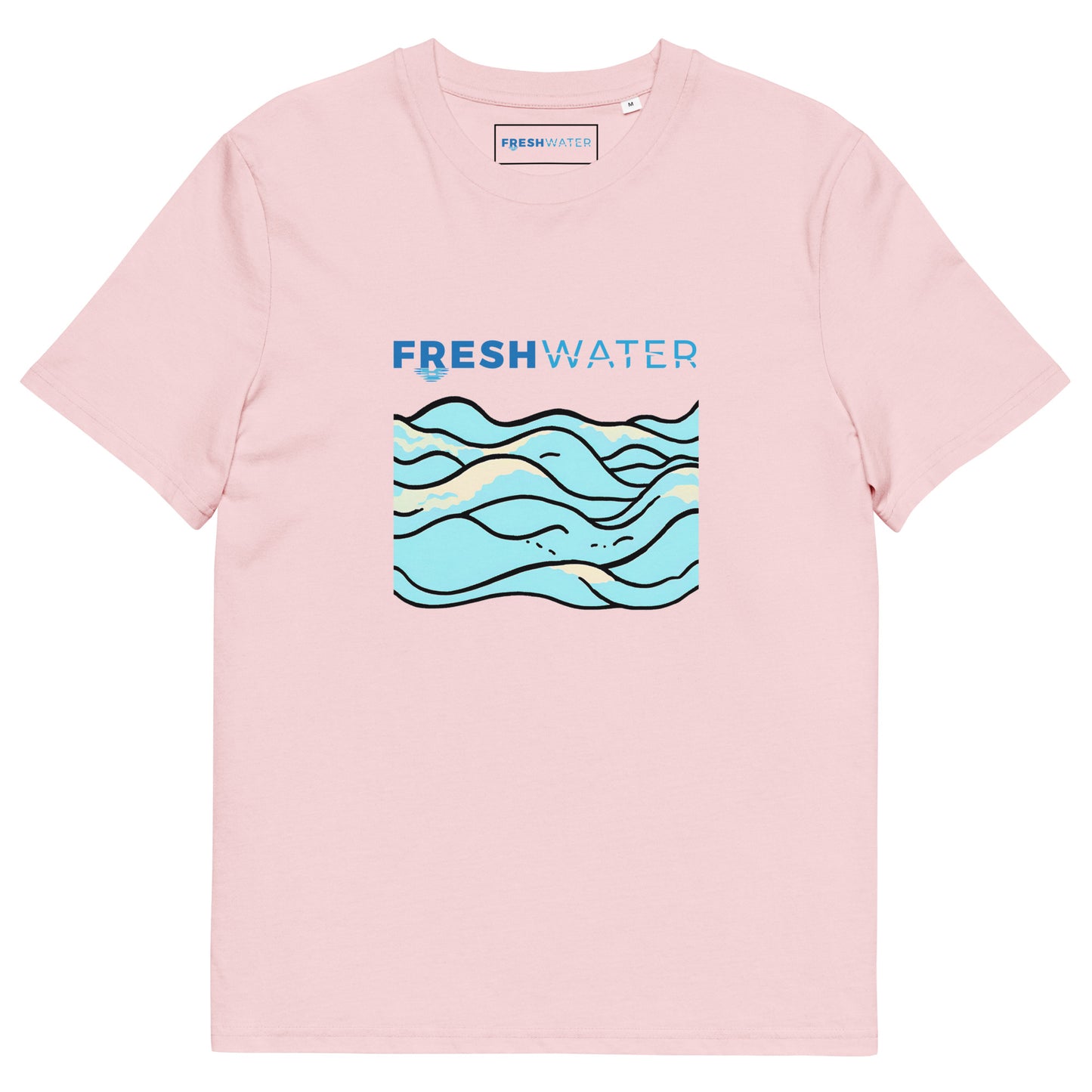 Freshwater Waves Blue Unisex organic cotton t-shirt