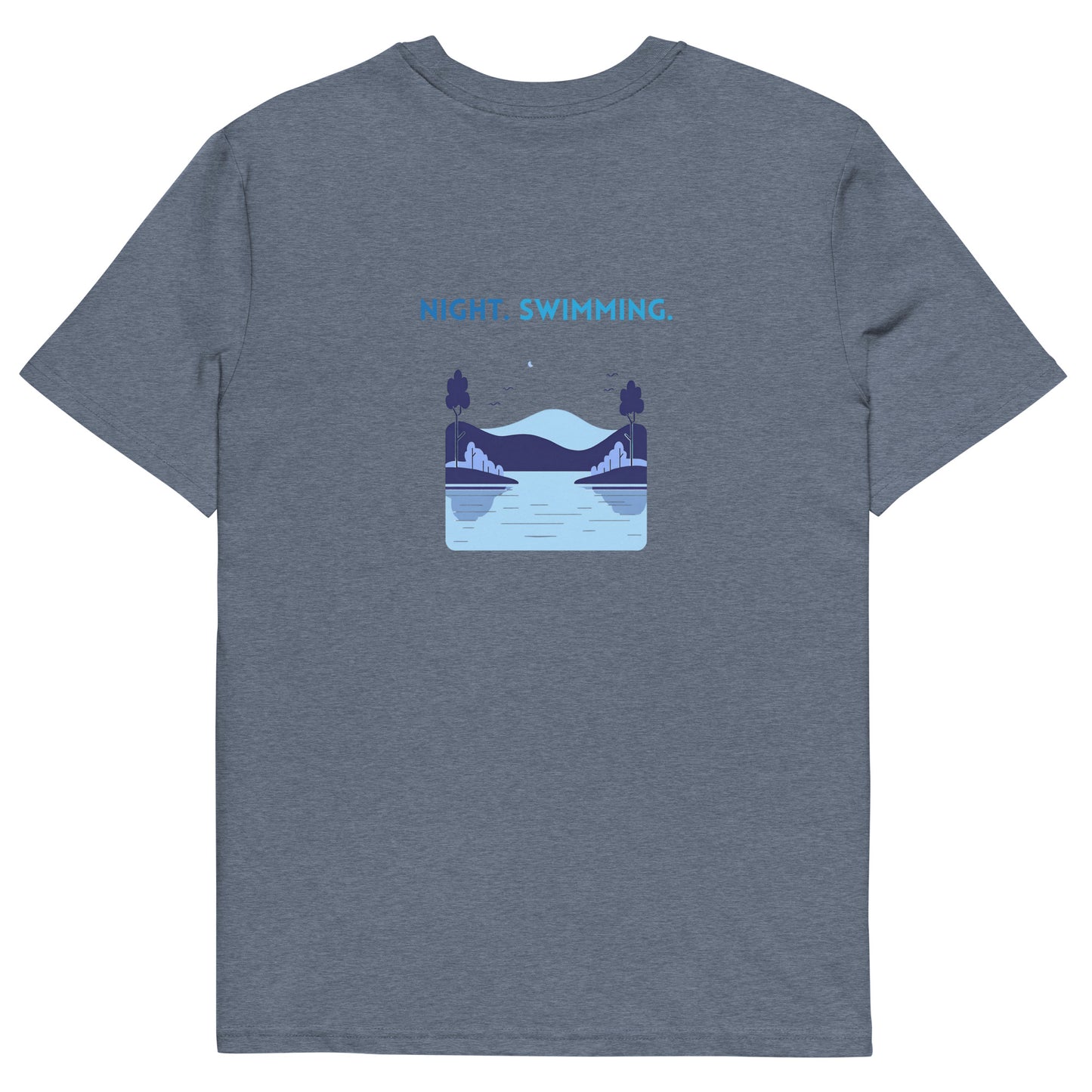 Freshwater Night Swimming Blue Unisex organic cotton t-shirt