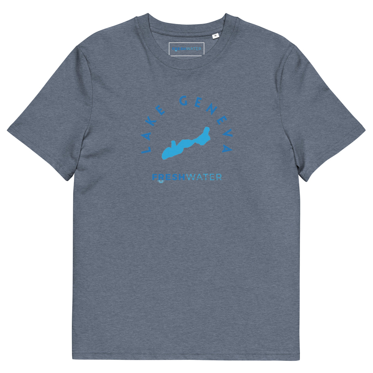 Lake Geneva Freshwater Blue Unisex organic cotton t-shirt