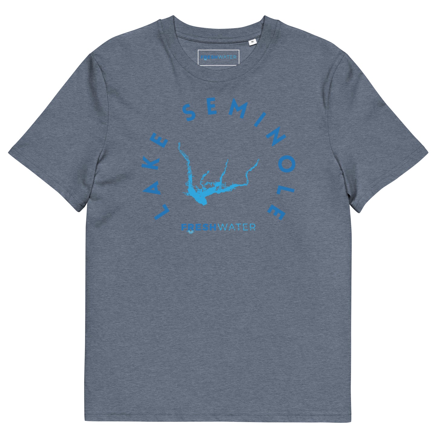 Lake Seminole Florida Freshwater Blue Unisex organic cotton t-shirt