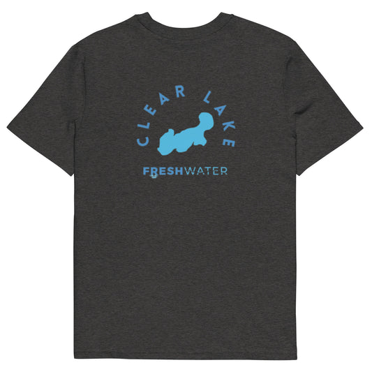 Clear Lake Iowa Freshwater Blue Unisex organic cotton t-shirt