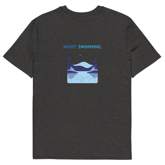 Freshwater Night Swimming Blue Unisex organic cotton t-shirt