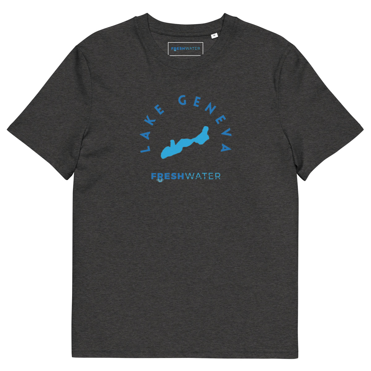 Lake Geneva Freshwater Blue Unisex organic cotton t-shirt