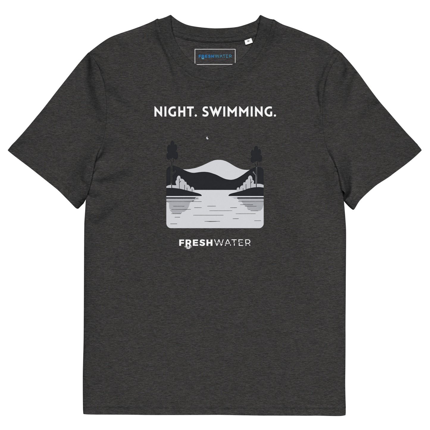 Freshwater Mono Night Swimming Unisex organic cotton t-shirt