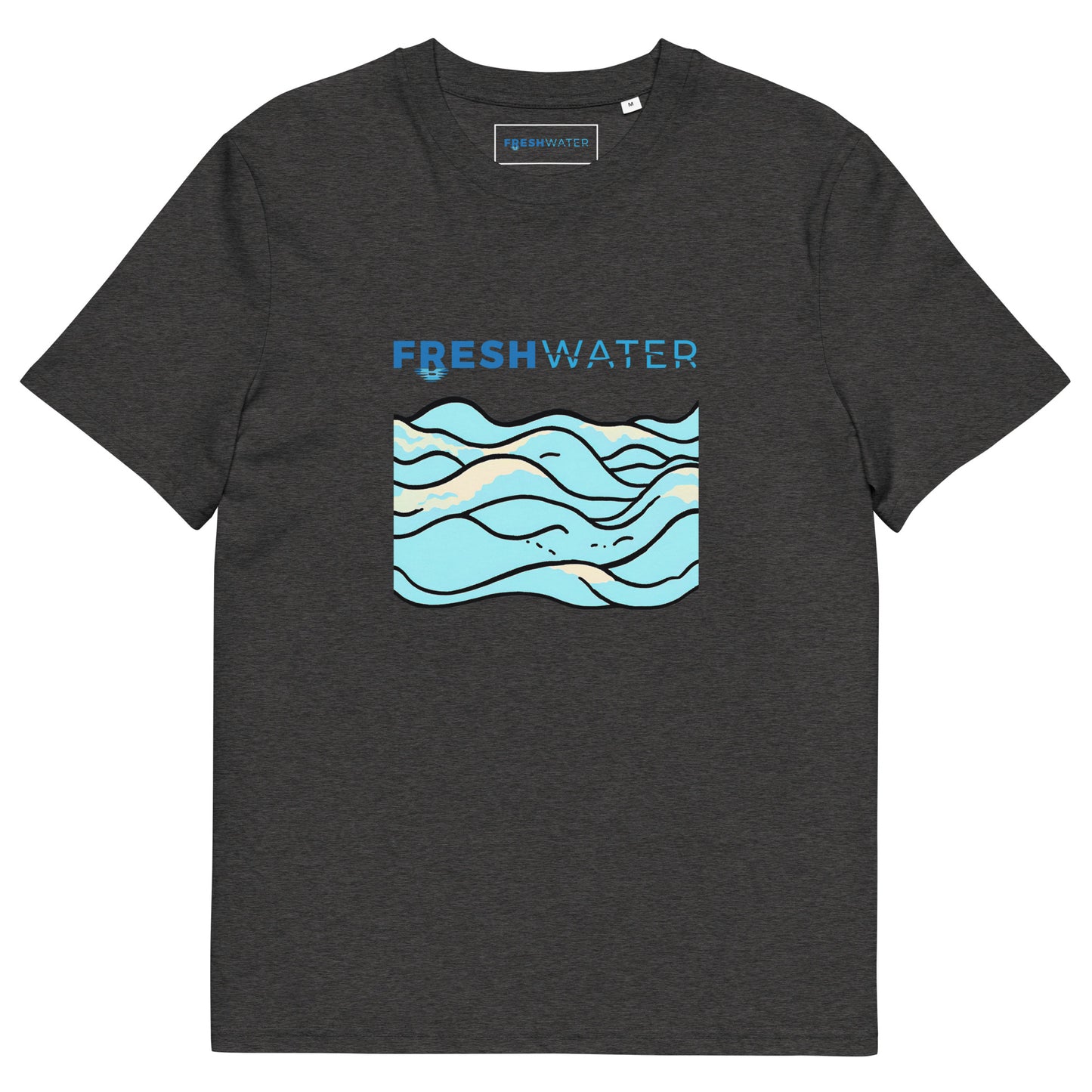 Freshwater Waves Blue Unisex organic cotton t-shirt