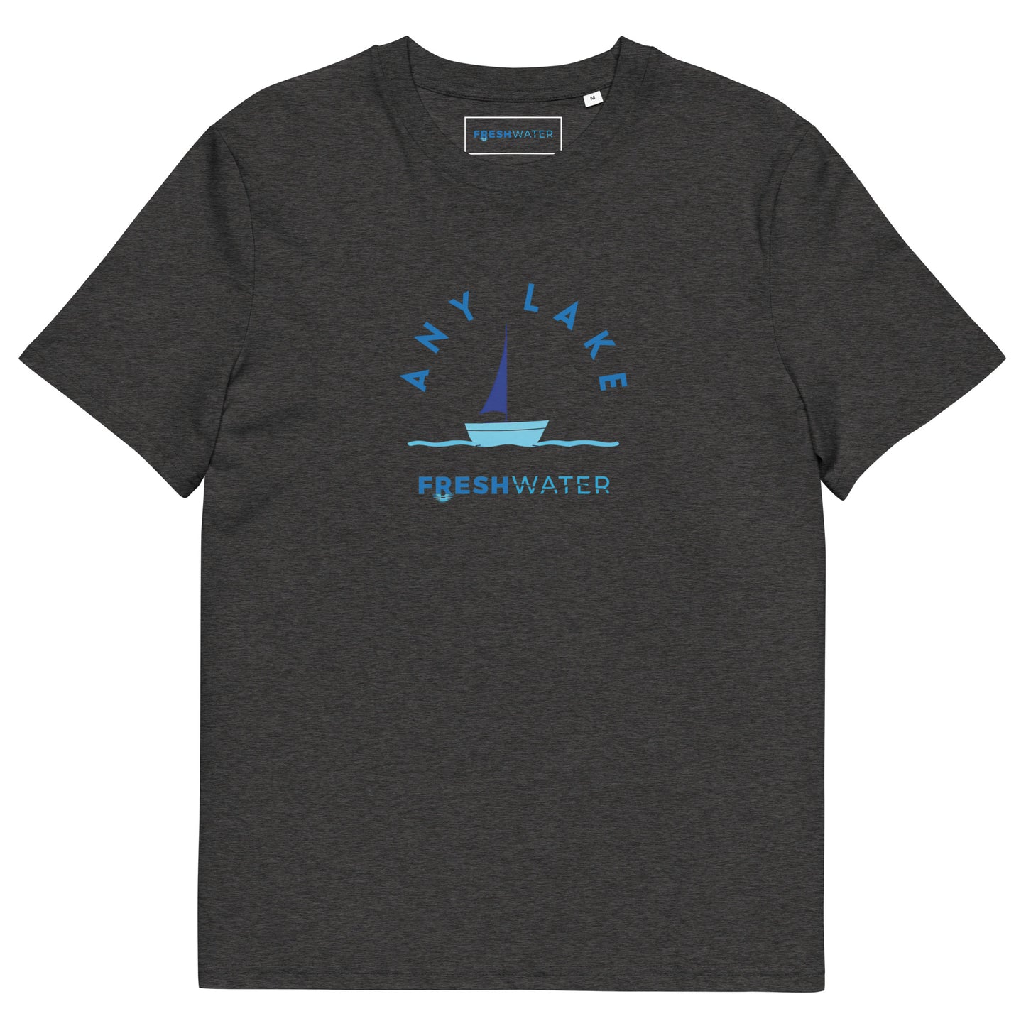 Custom Freshwater Sailing Blue Unisex organic cotton t-shirt