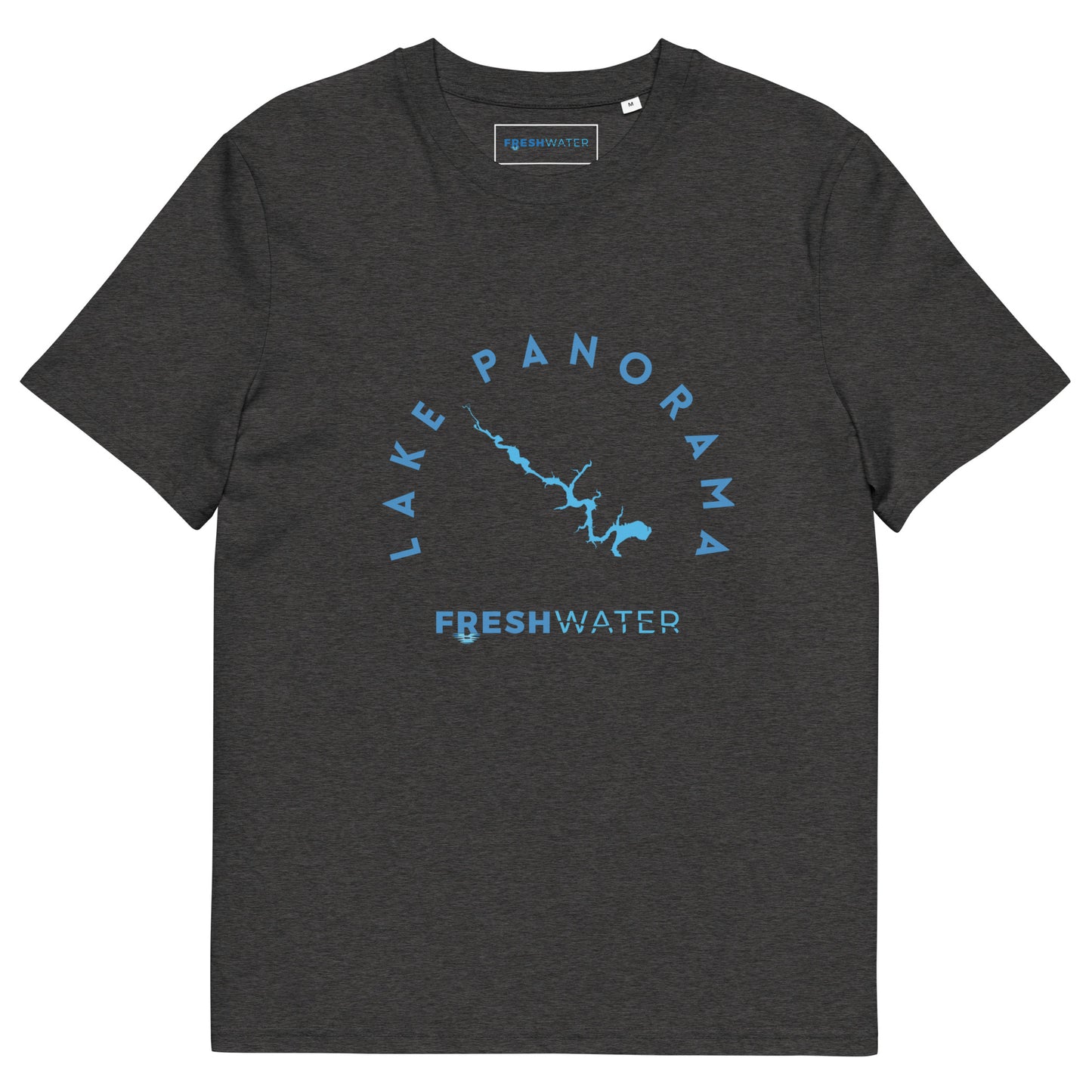Lake Panorama Freshwater Blue Unisex organic cotton t-shirt