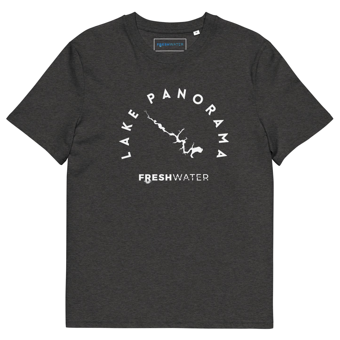 Lake Panorama Freshwater BW Unisex organic cotton t-shirt