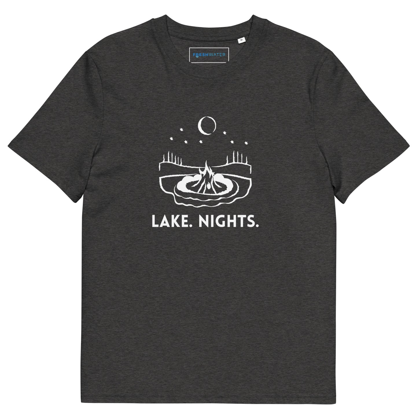 Lake. Nights. Freshwater BW Unisex organic cotton t-shirt