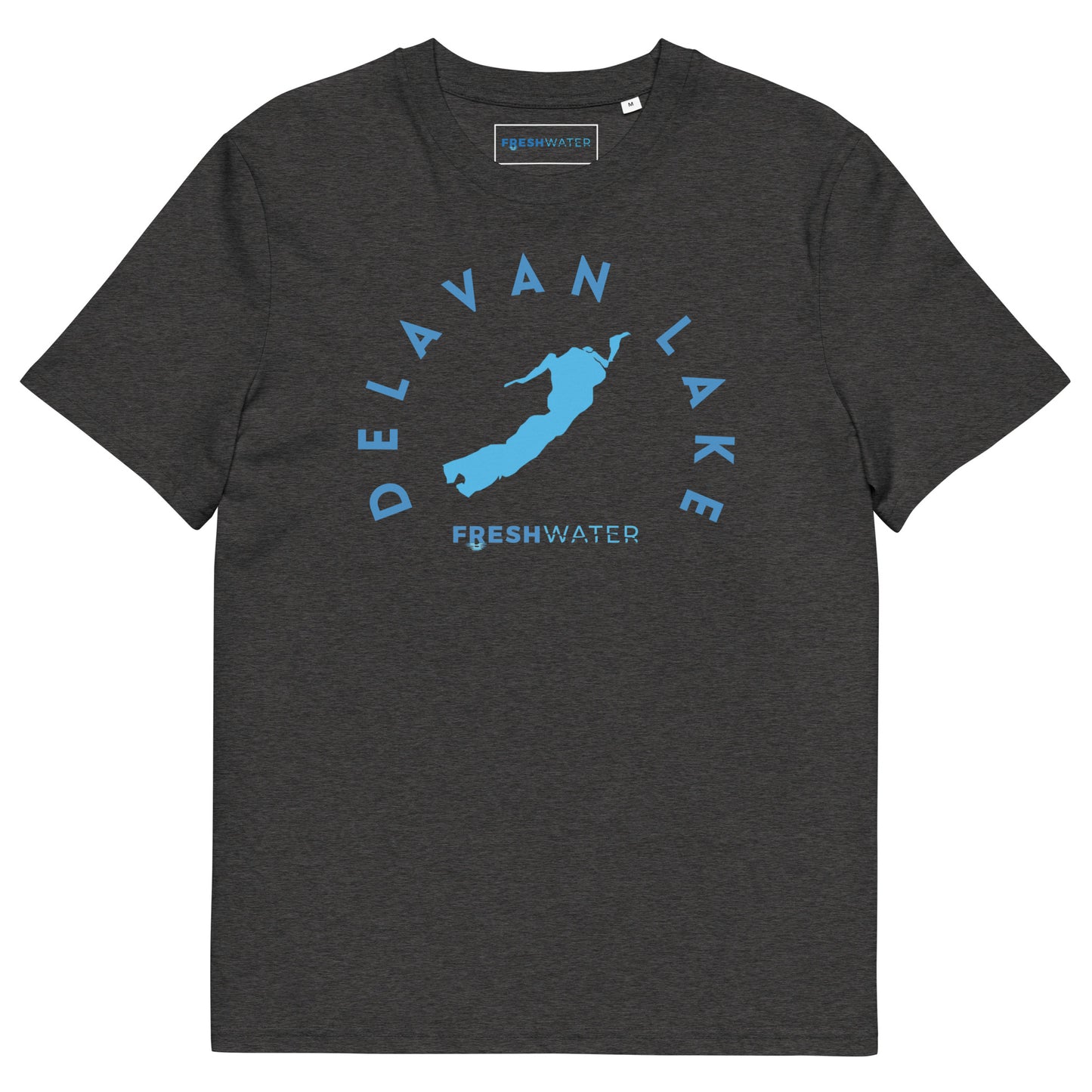 Delavan Lake Freshwater Blue Unisex organic cotton t-shirt