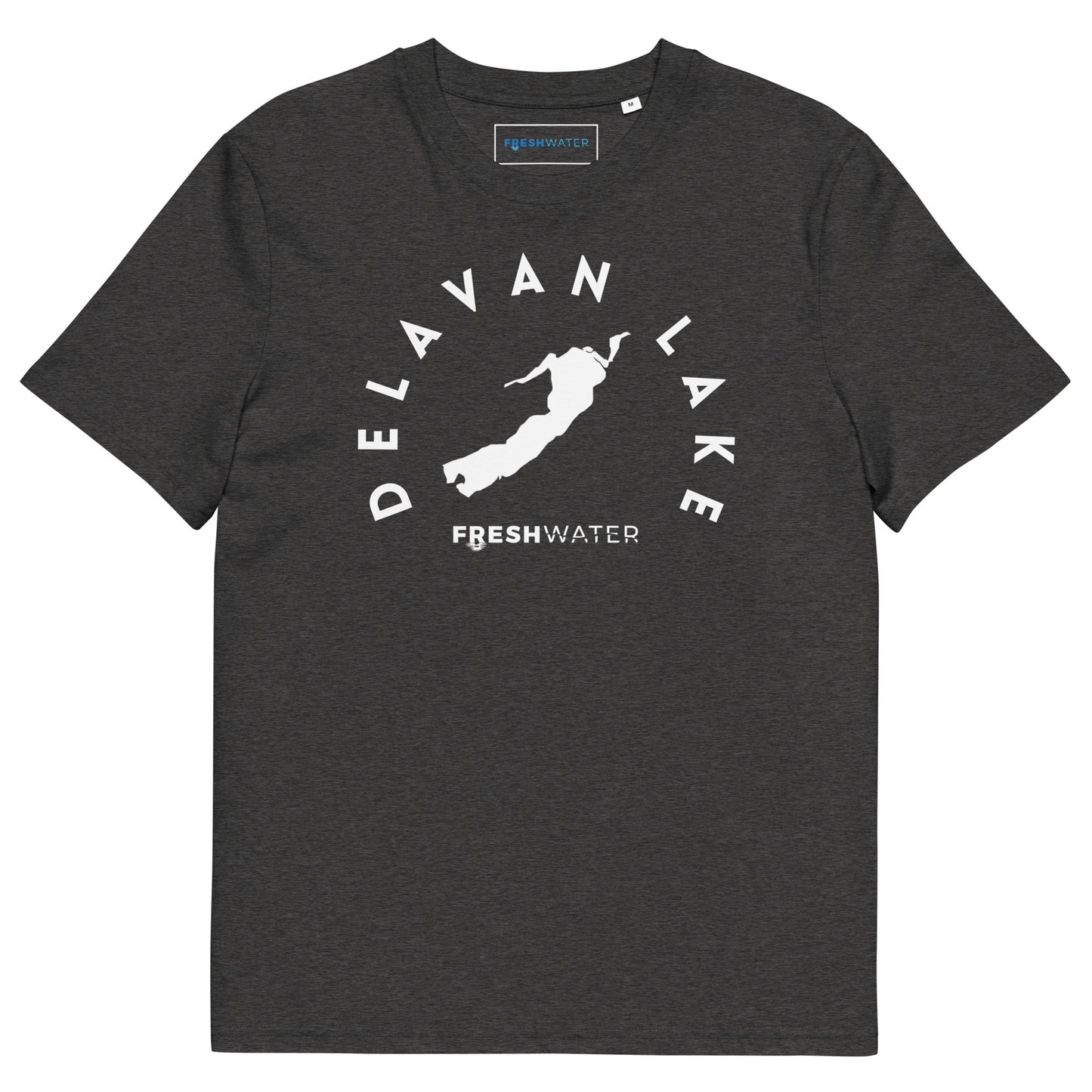 Delavan Lake Freshwater BW Unisex organic cotton t-shirt