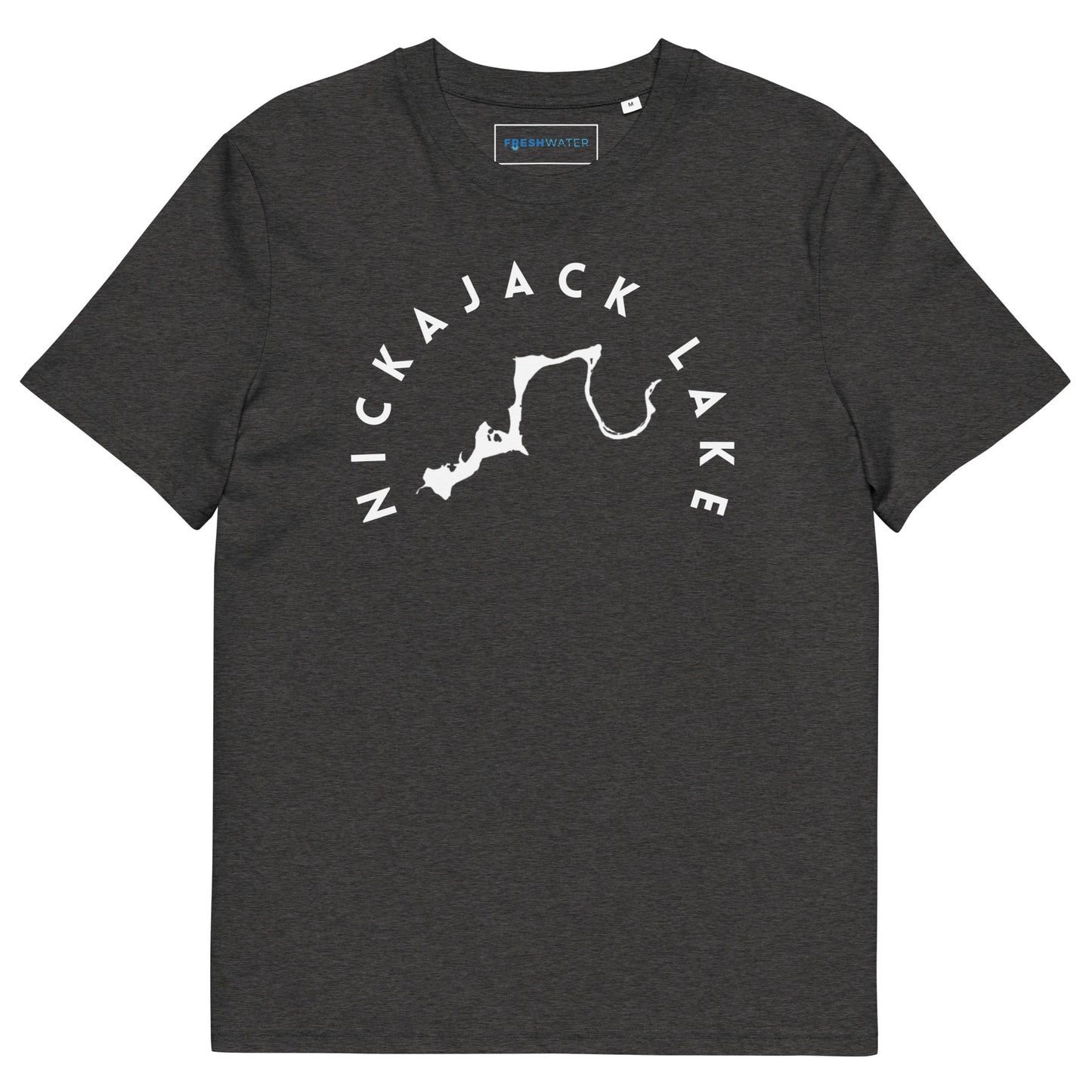 NIckajack Lake Tennessee Freshwater BW Unisex organic cotton t-shirt
