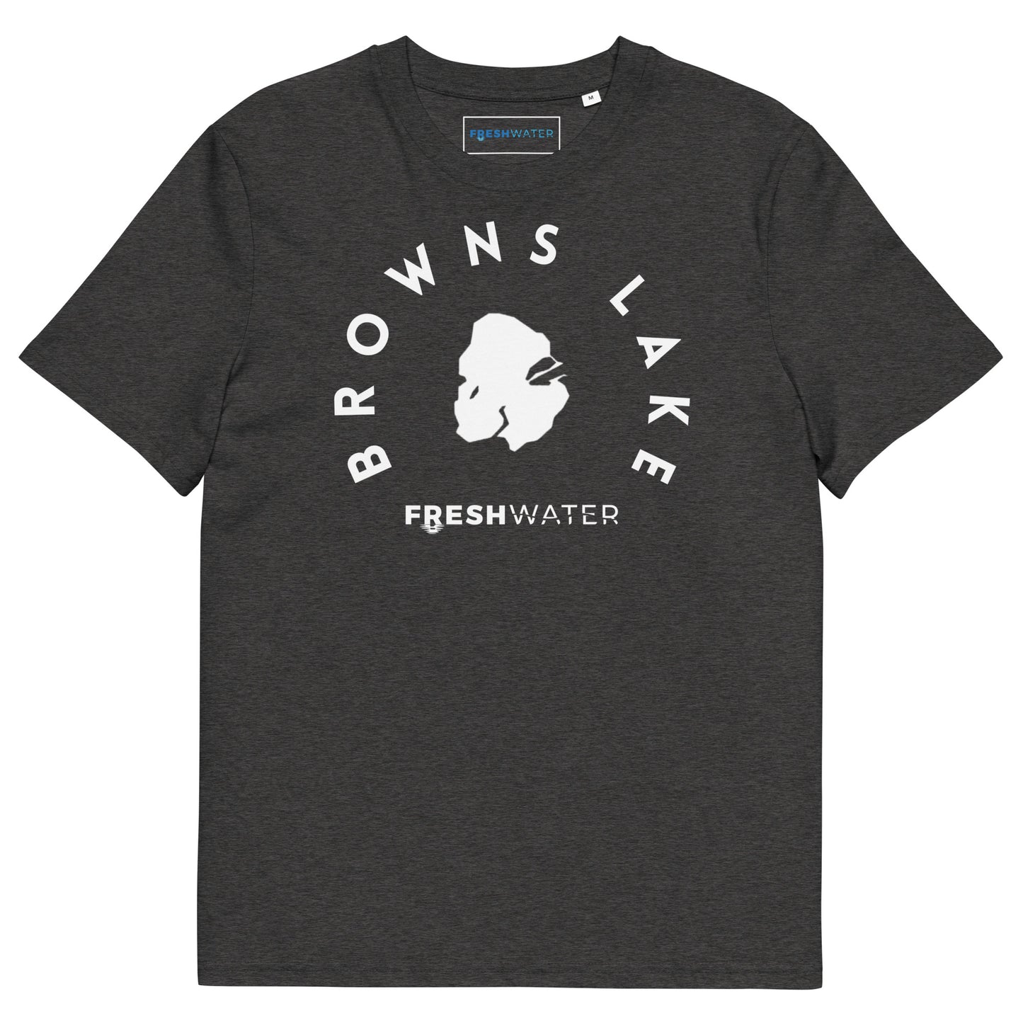 Browns Lake Wisconsin Freshwater BW Unisex organic cotton t-shirt